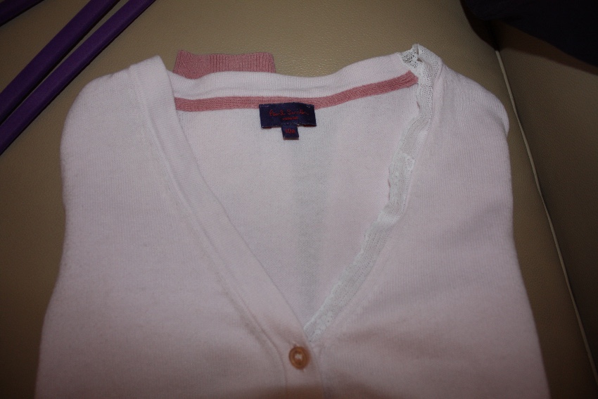 Boys Preowned Paul Smith Junior girl's pink cardigan Size 10 Years + cotton