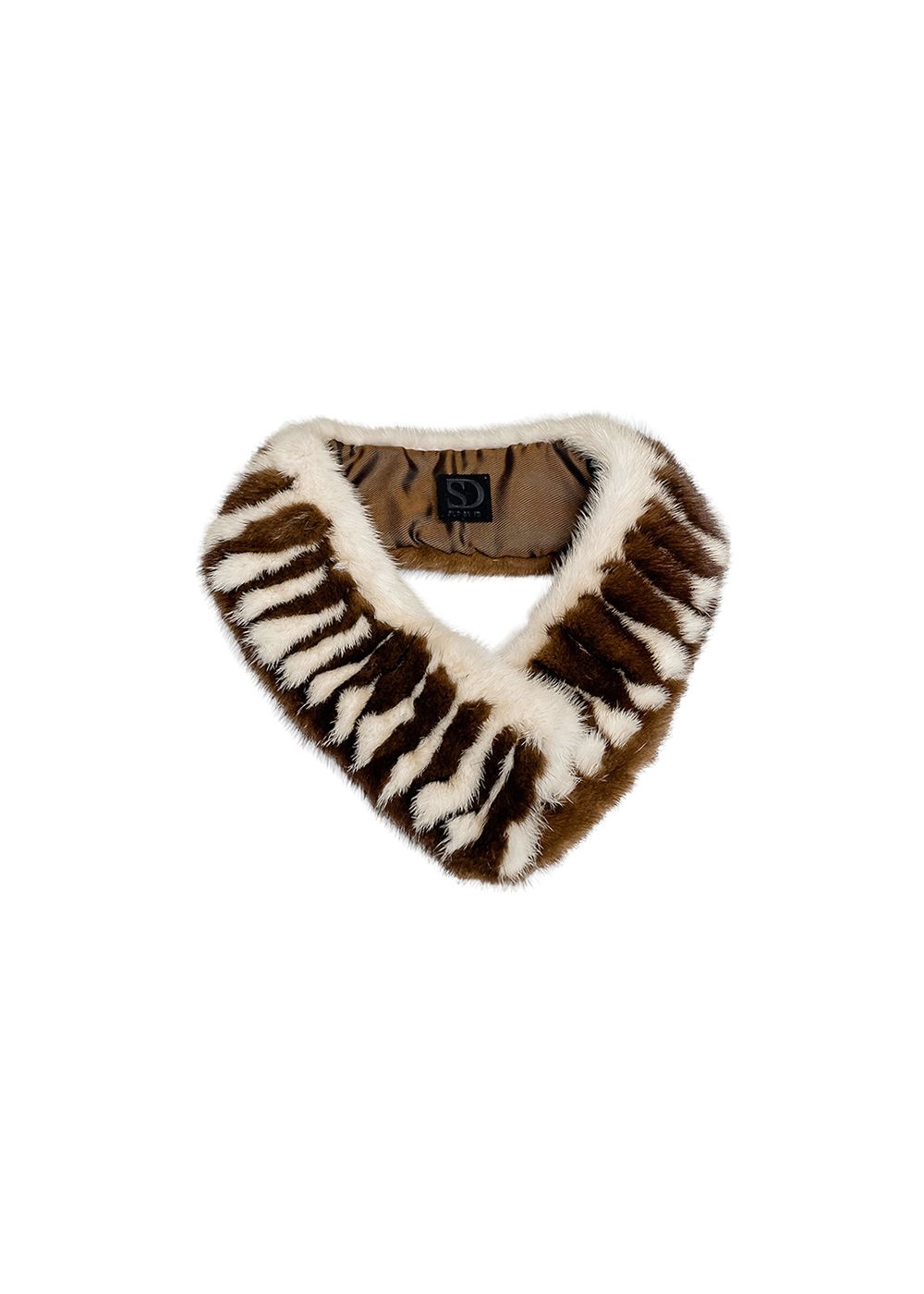 FurbySD Mink Fur Stole Brown and Beige