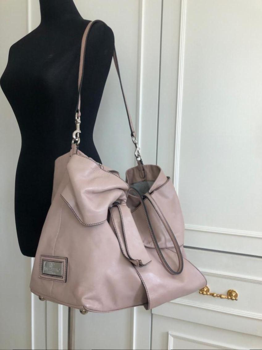 Preowned Valentino Pink Nappa Leather Bow Embellished Tote