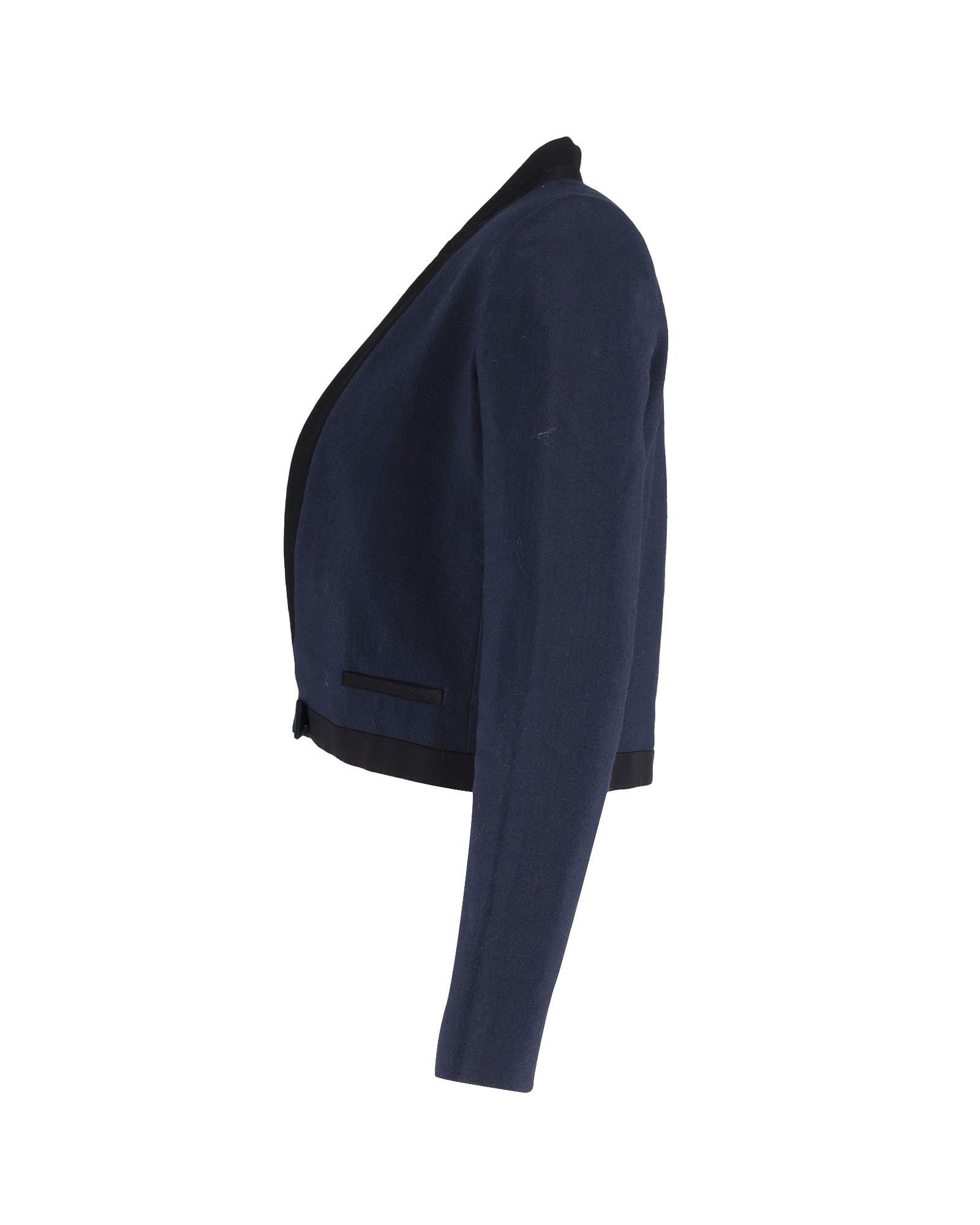 Preowned Isabel Marant Navy Jamet Cropped Blazer Size 36 blue wool/hair