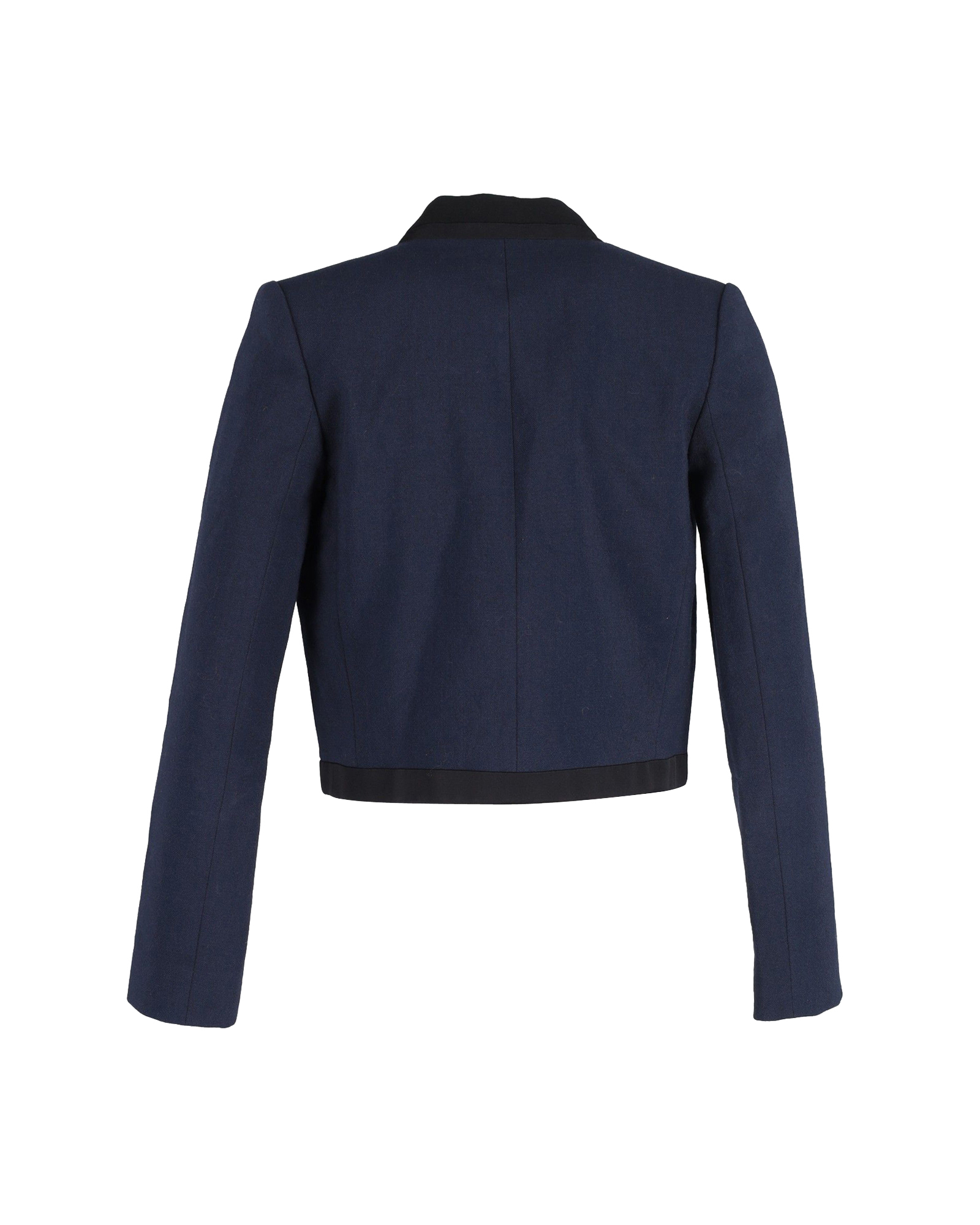 Preowned Isabel Marant Navy Jamet Cropped Blazer Size 36 blue wool/hair