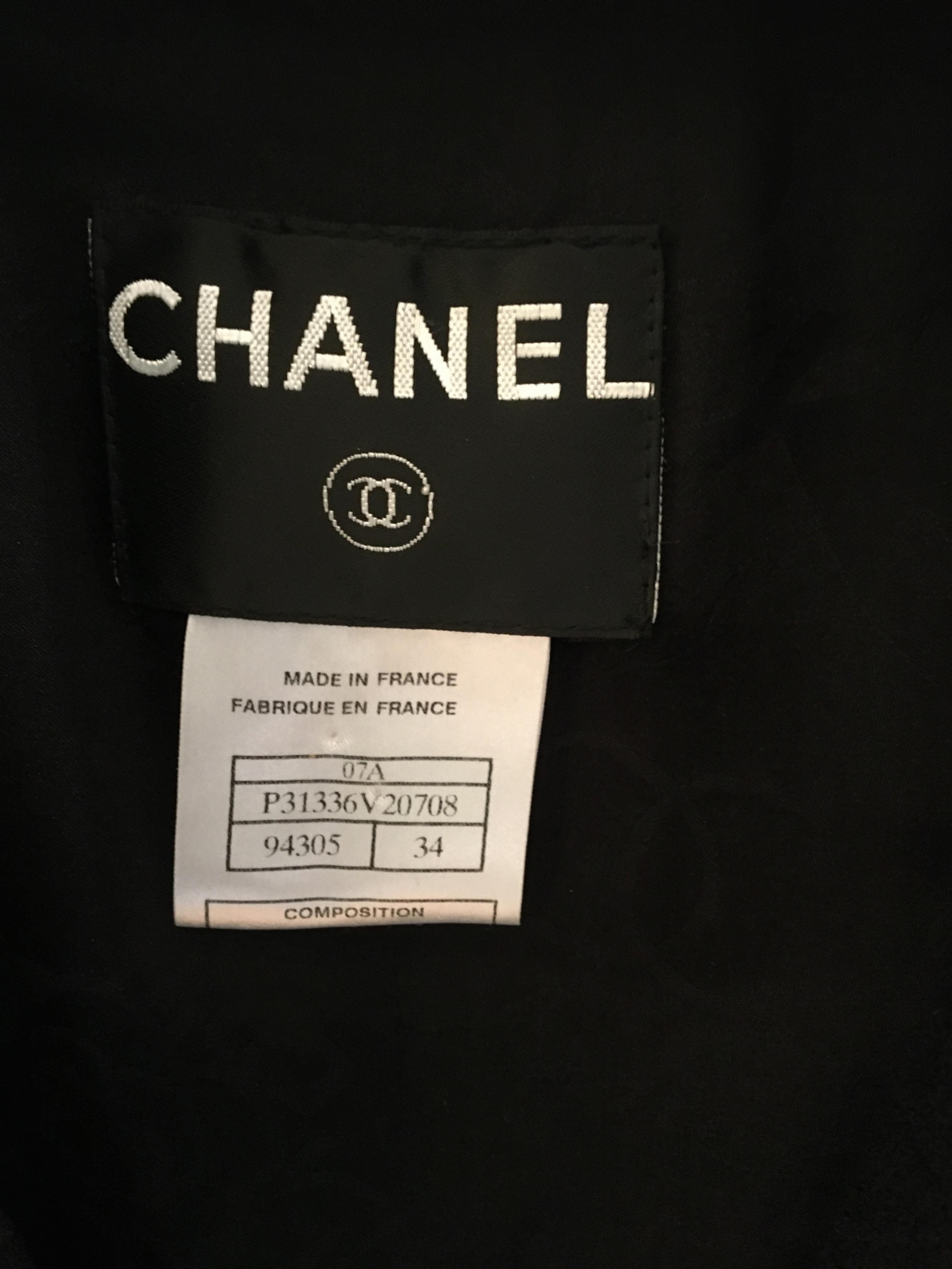 Preowned Chanel Black Wool Blend Bow Trimmed Jacket Size XS