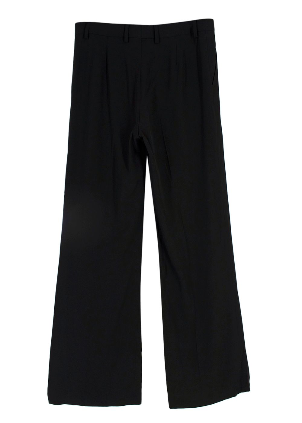 Preowned Petar Petrov Black Classic Wide Leg Trousers Size S wool