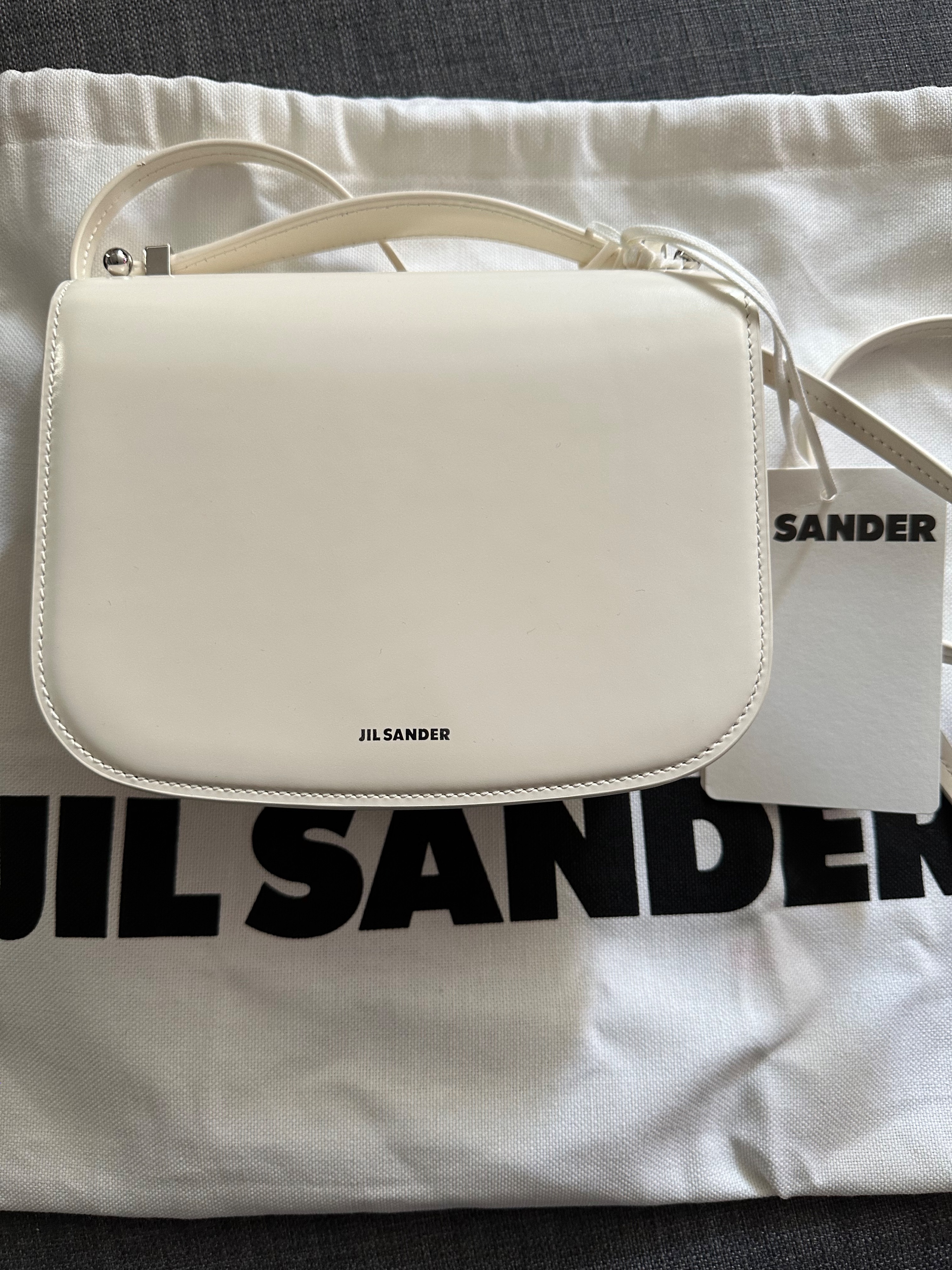 Jil Sander Leather off-white Small Taos Bag Ivory