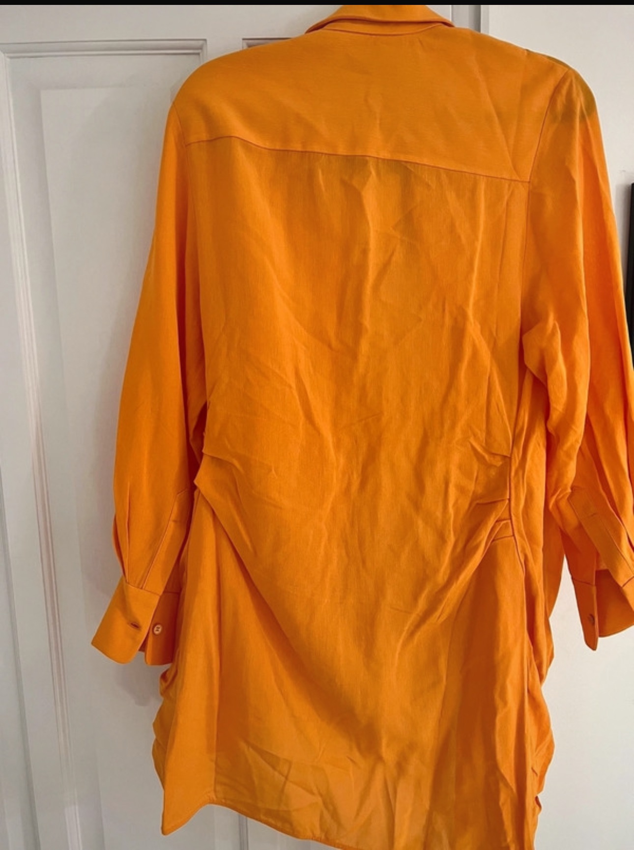 Jacquemus Orange La Robe Bahia Mini Dress Size M linen