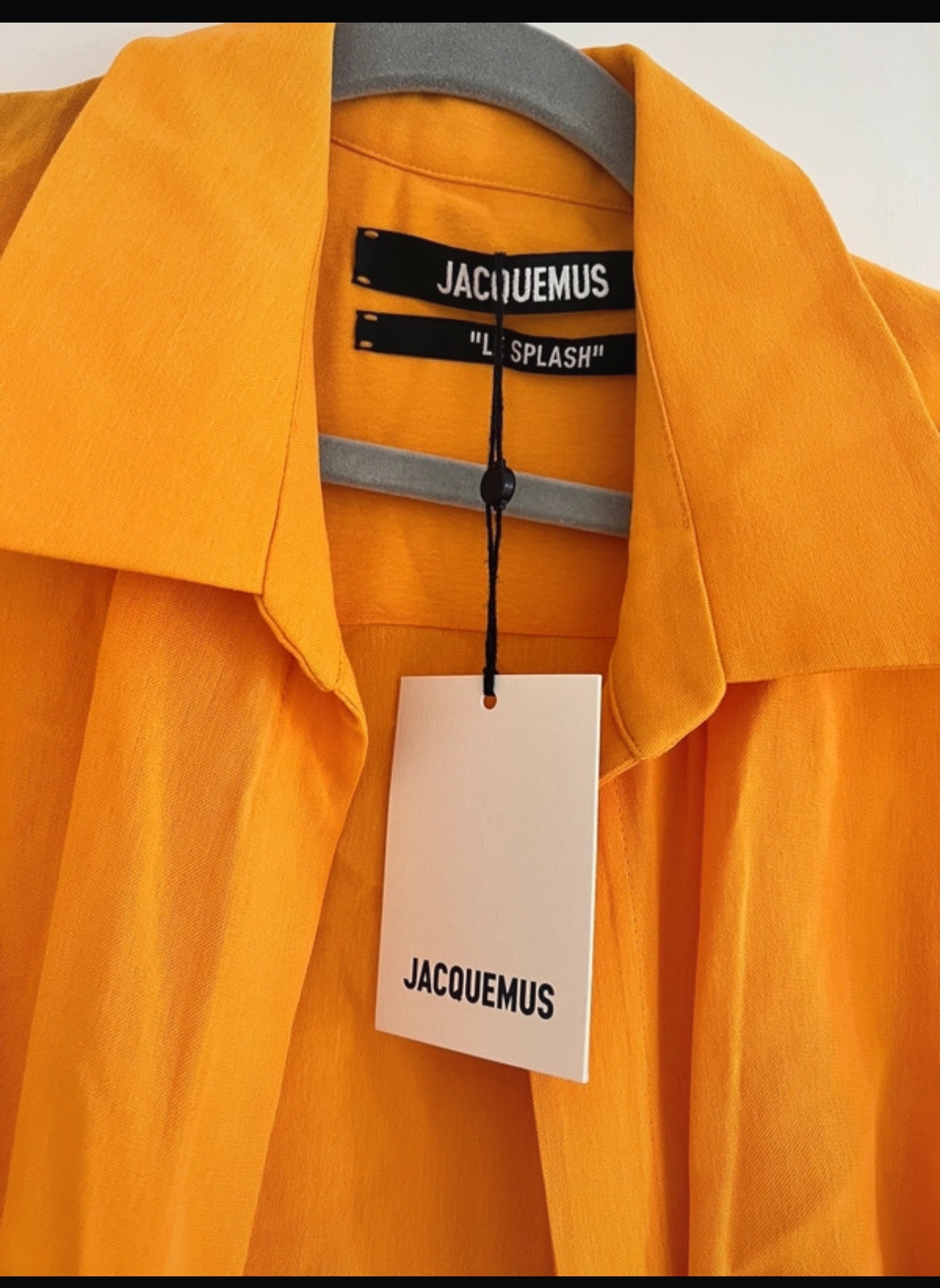 Jacquemus Orange La Robe Bahia Mini Dress Size M linen