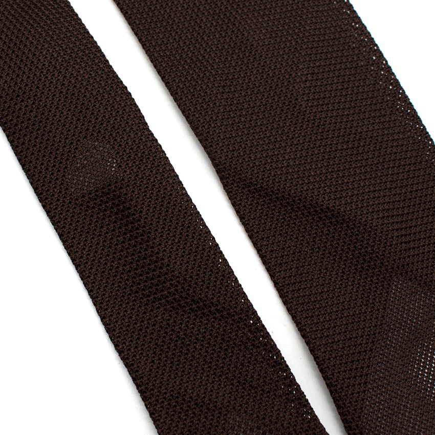 Davino D'Avino Brown Silk Textured Handmade Tie