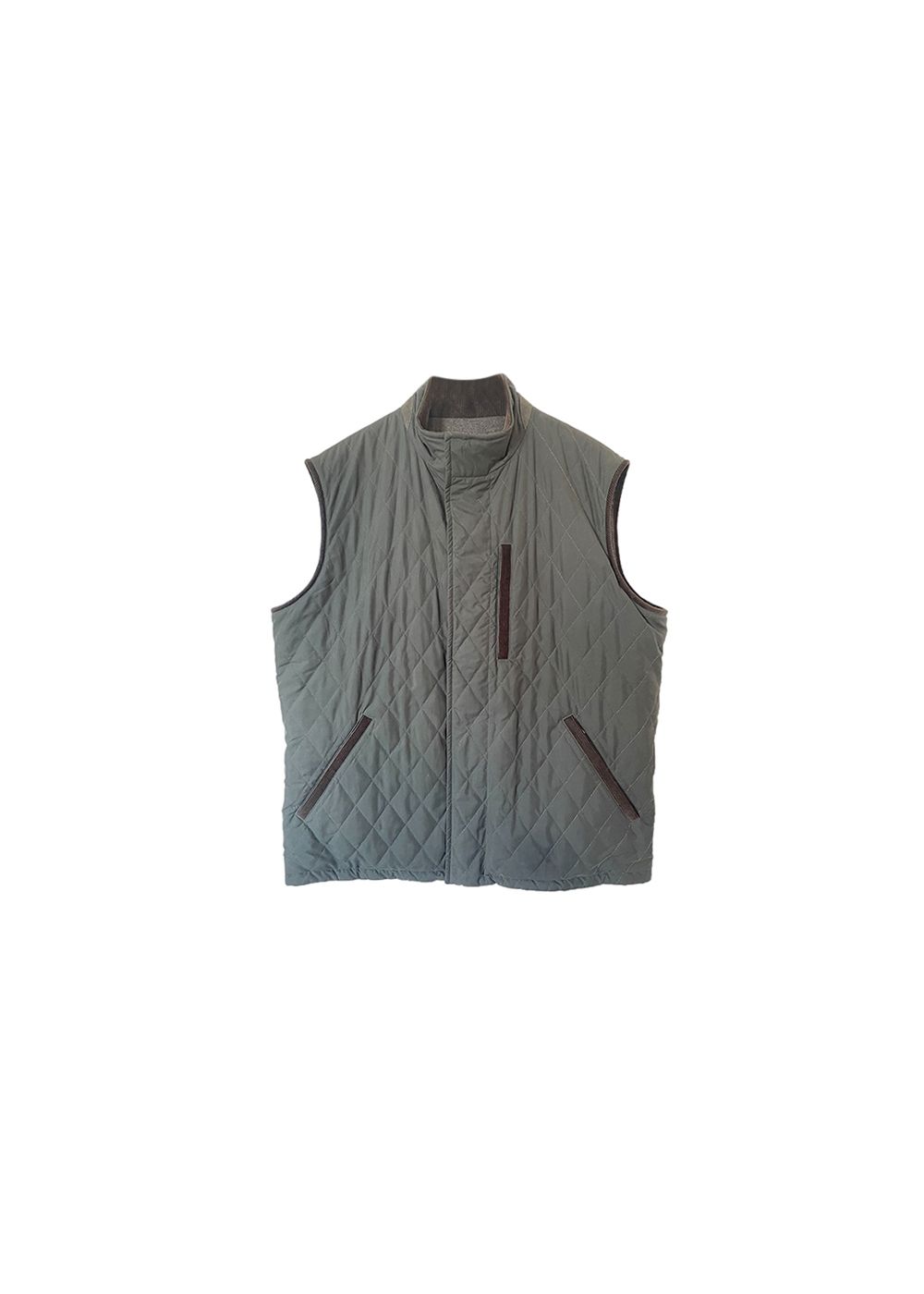 Loro Piana Green quilted polyester  cashmere reversible gilet Size L