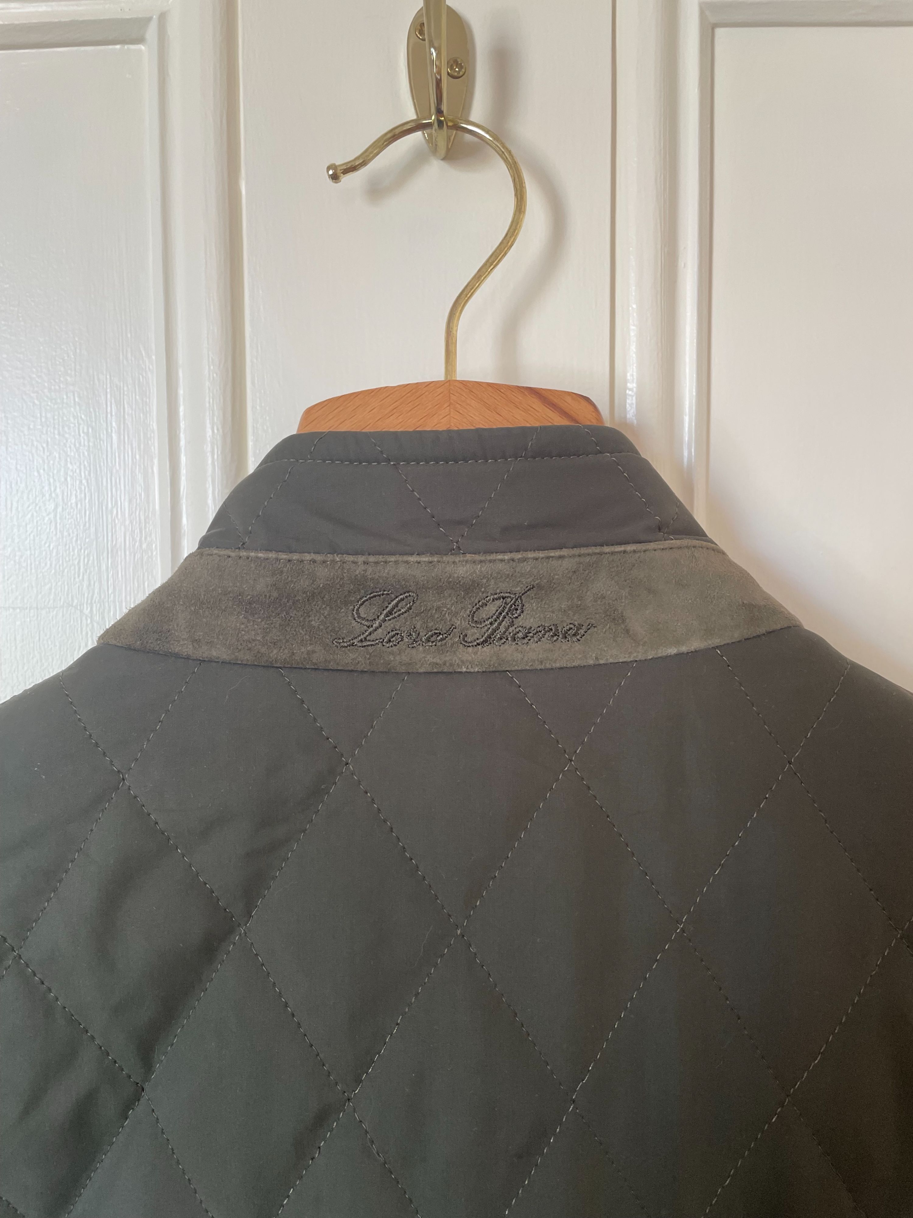 Loro Piana Green quilted polyester  cashmere reversible gilet Size L