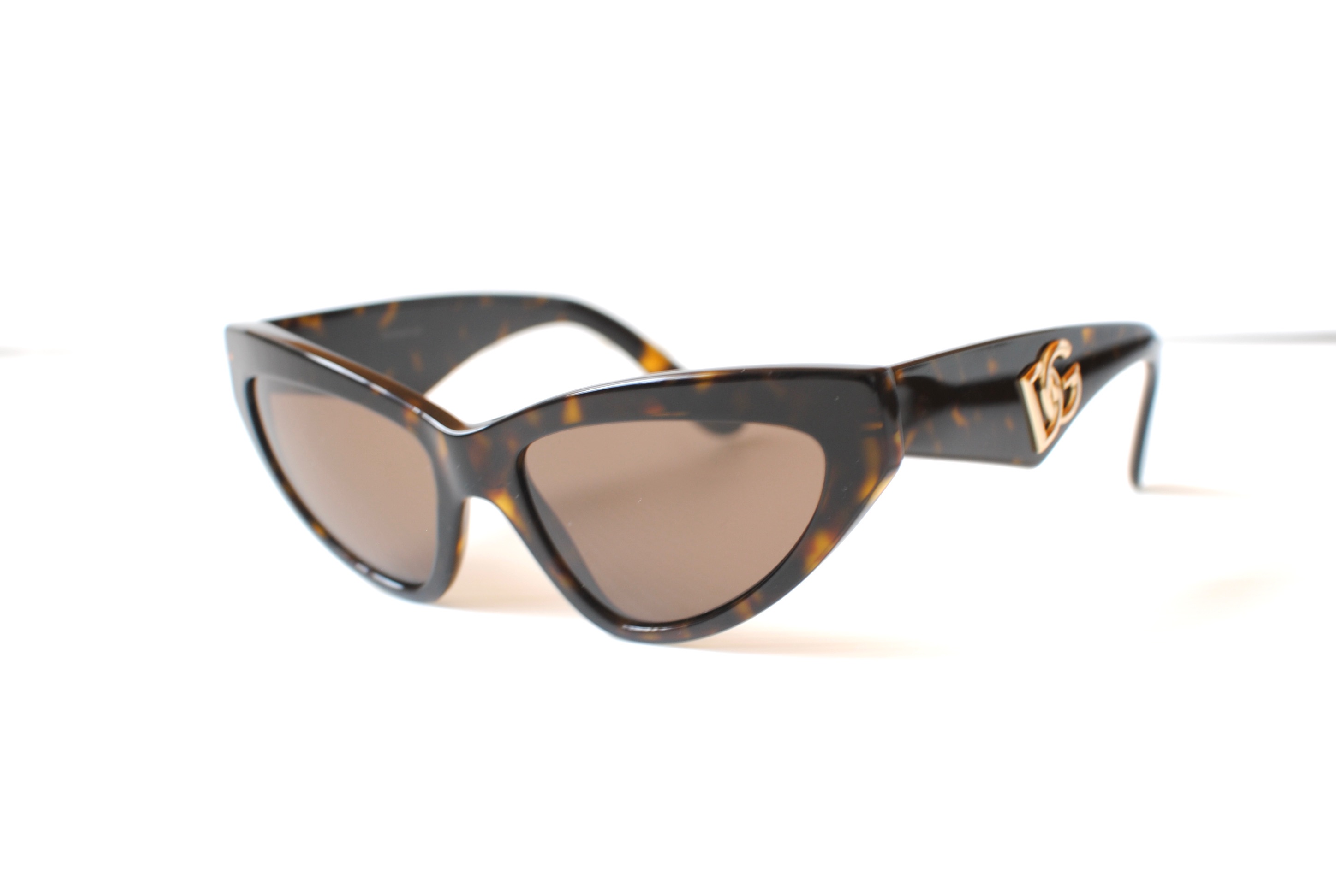 Dolce  Gabbana Tortoiseshell Cat Eye Sunglasses brown acetate