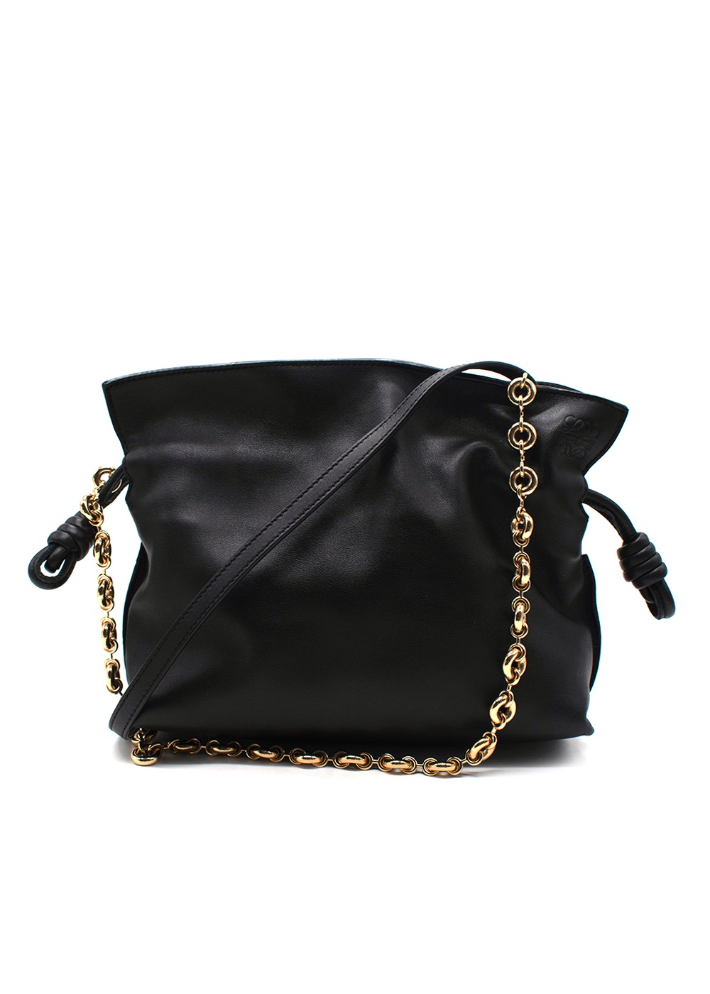 Preowned Loewe Black Flamenco Bag leather