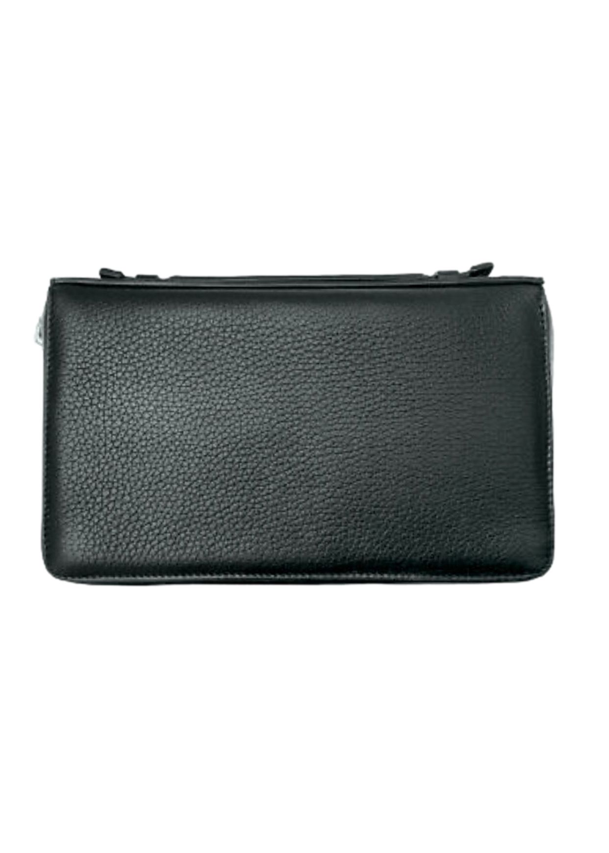 Men's Kiton Black Leather Travel Wallet