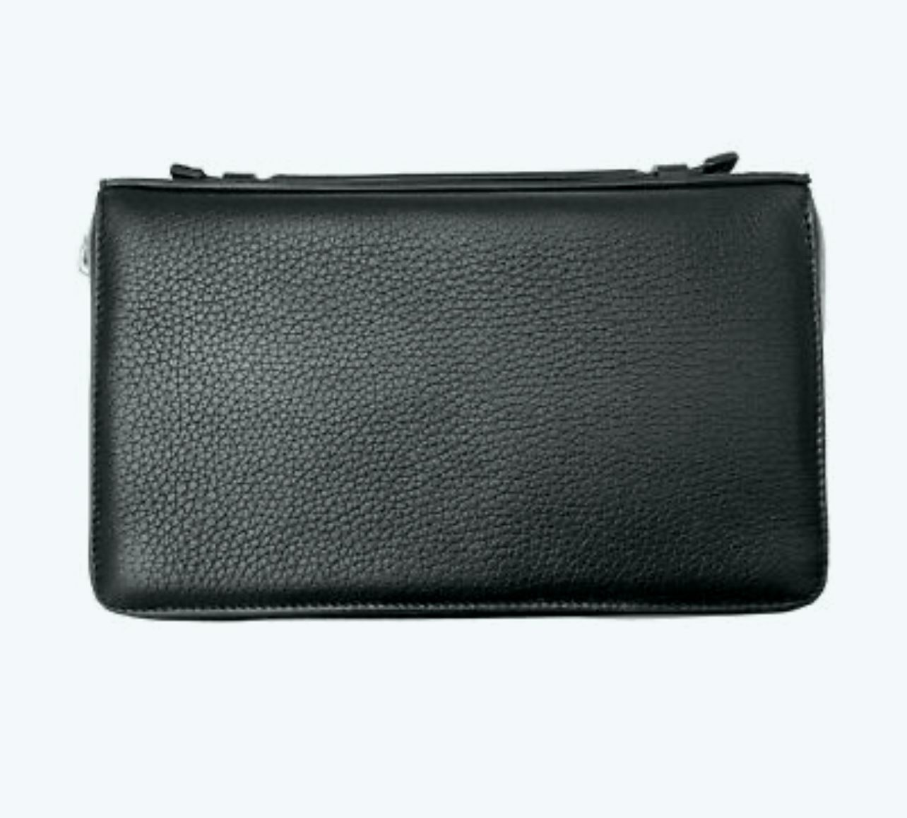 Men's Kiton Black Leather Travel Wallet