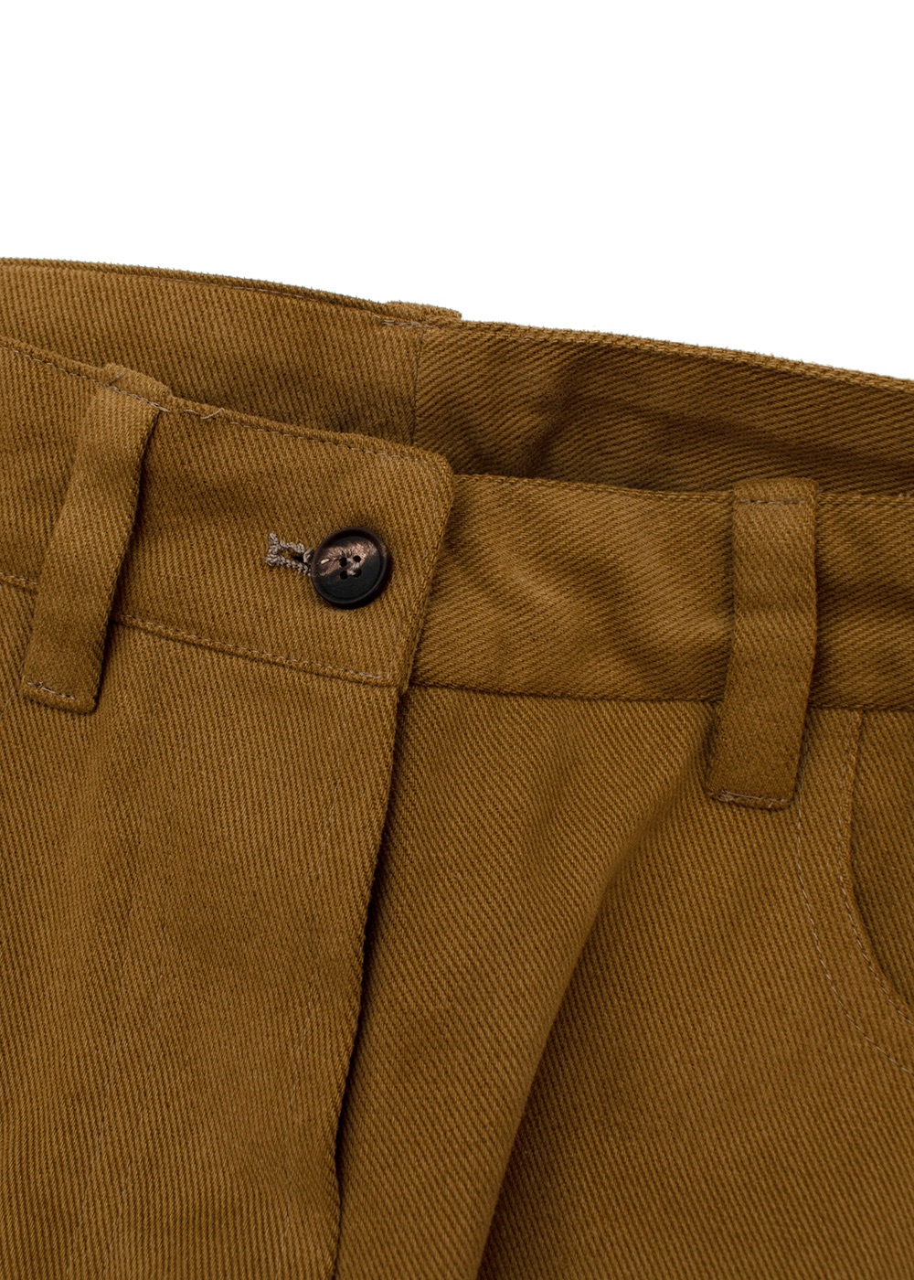 Giuliva Heritage Tan Cotton Twill Straight Leg Trousers Size S