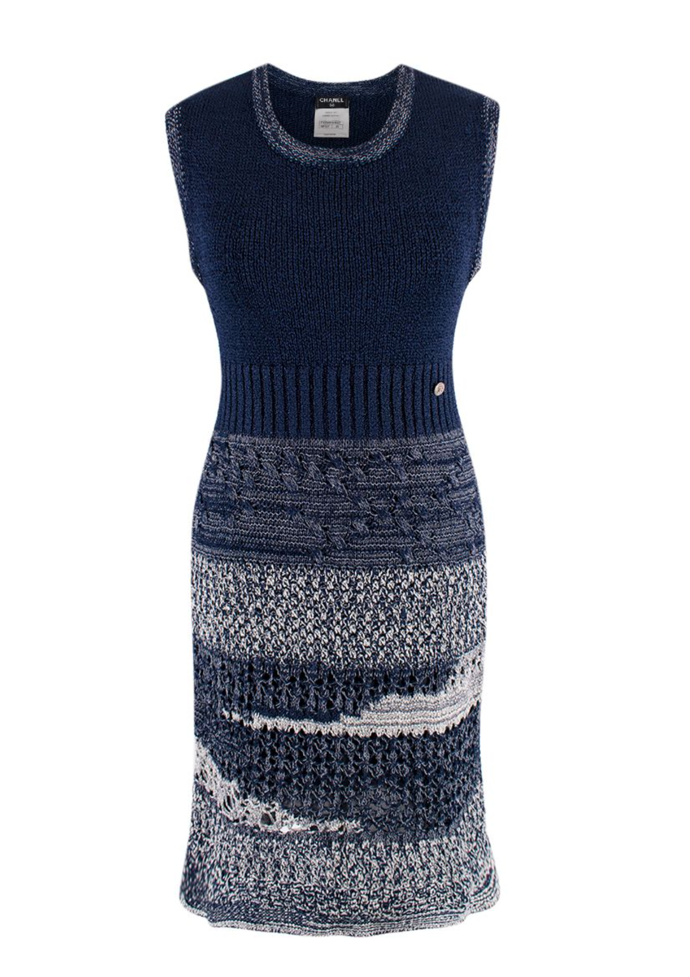 Preowned Chanel Blue Knitted Sleeveless Dress Size XXS viscose