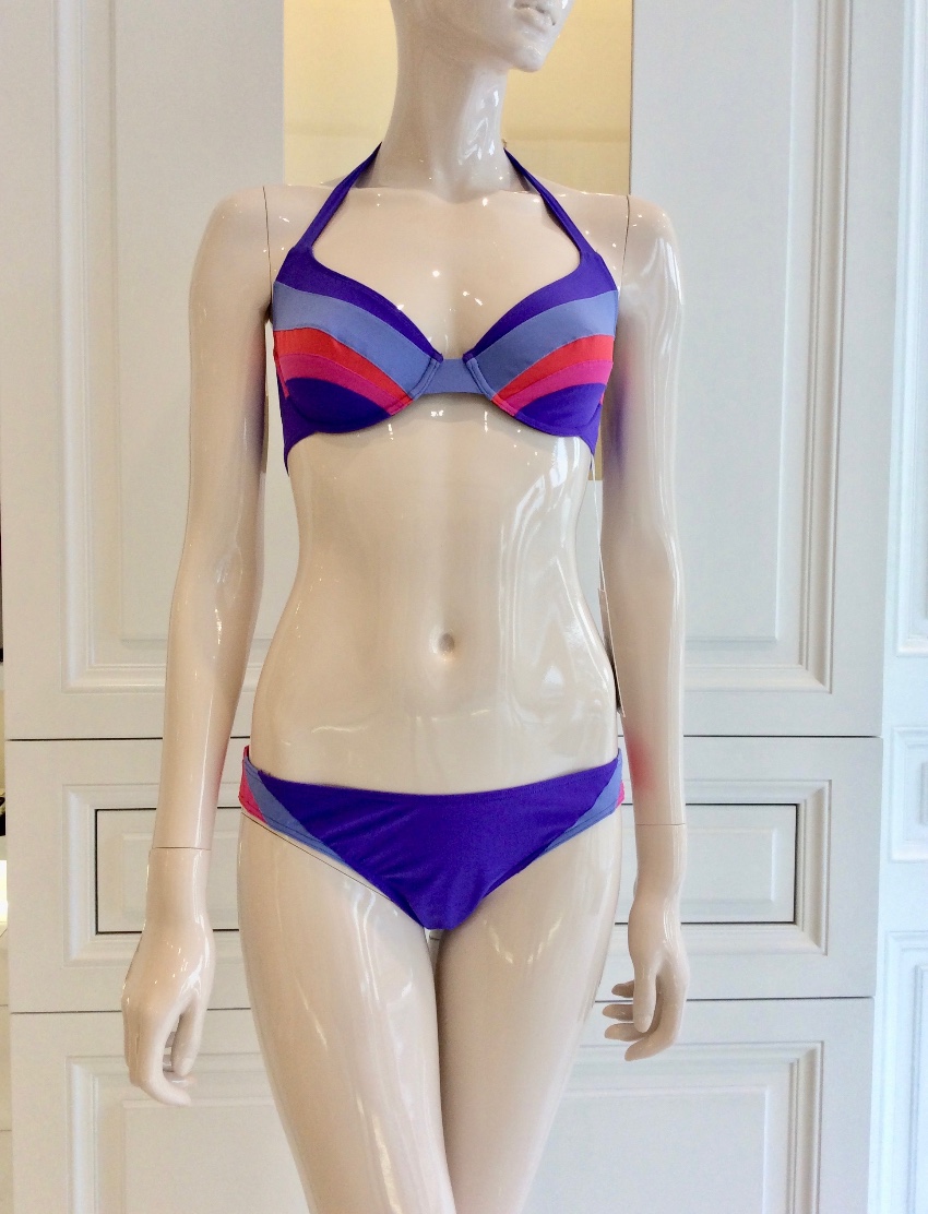 Carizzi Marilyn Bikini Top  Raquel Bikini Bottom Size S Purple lycra