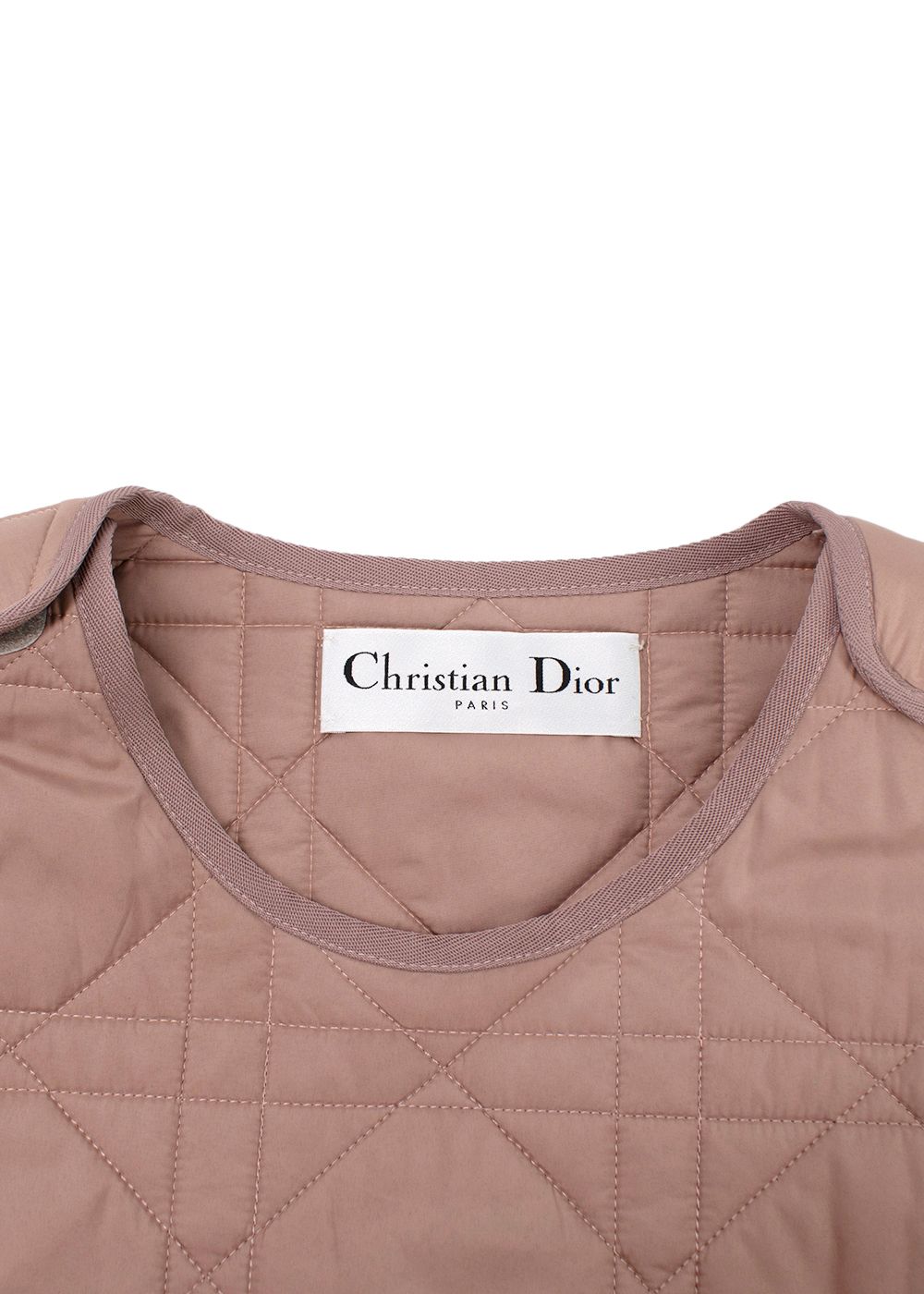 Dior Rose Des Vents Cannage Quilted Nylon Gilet Size S dusty rose polyester