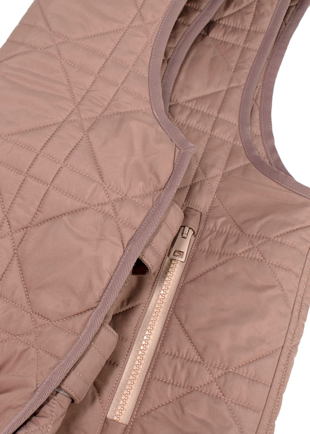 Dior Rose Des Vents Cannage Quilted Nylon Gilet Size S dusty rose polyester