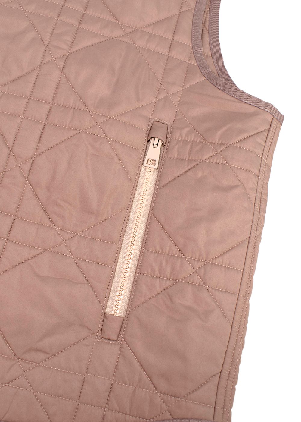 Dior Rose Des Vents Cannage Quilted Nylon Gilet Size S dusty rose polyester