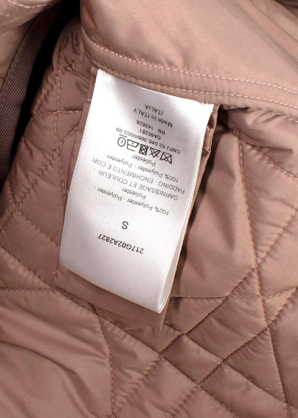 Dior Rose Des Vents Cannage Quilted Nylon Gilet Size S dusty rose polyester