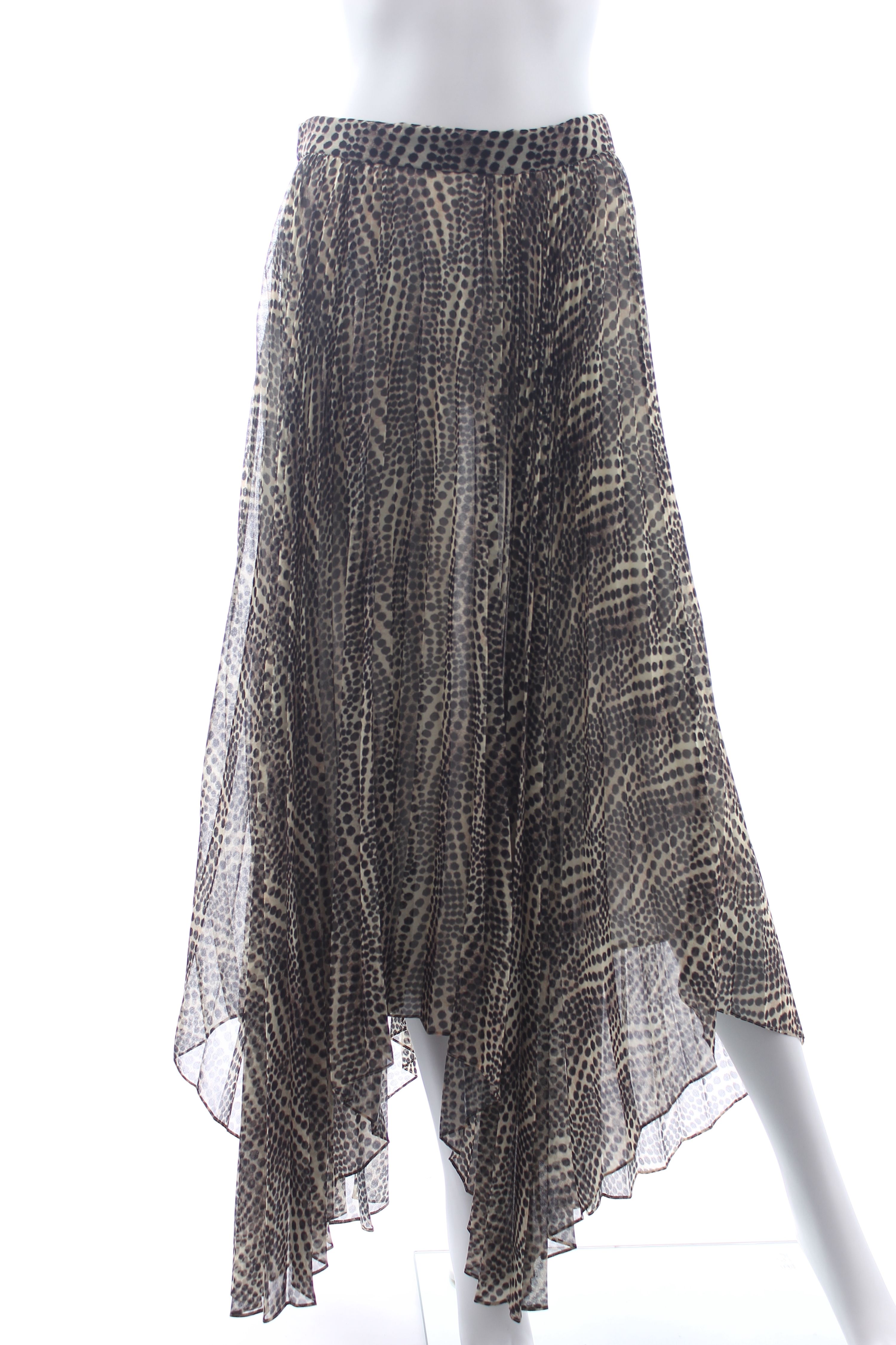 Preowned Isabel Marant Alena Printed Asymmetric Pleated Midi Skirt Size XS Neutral polyester/silk