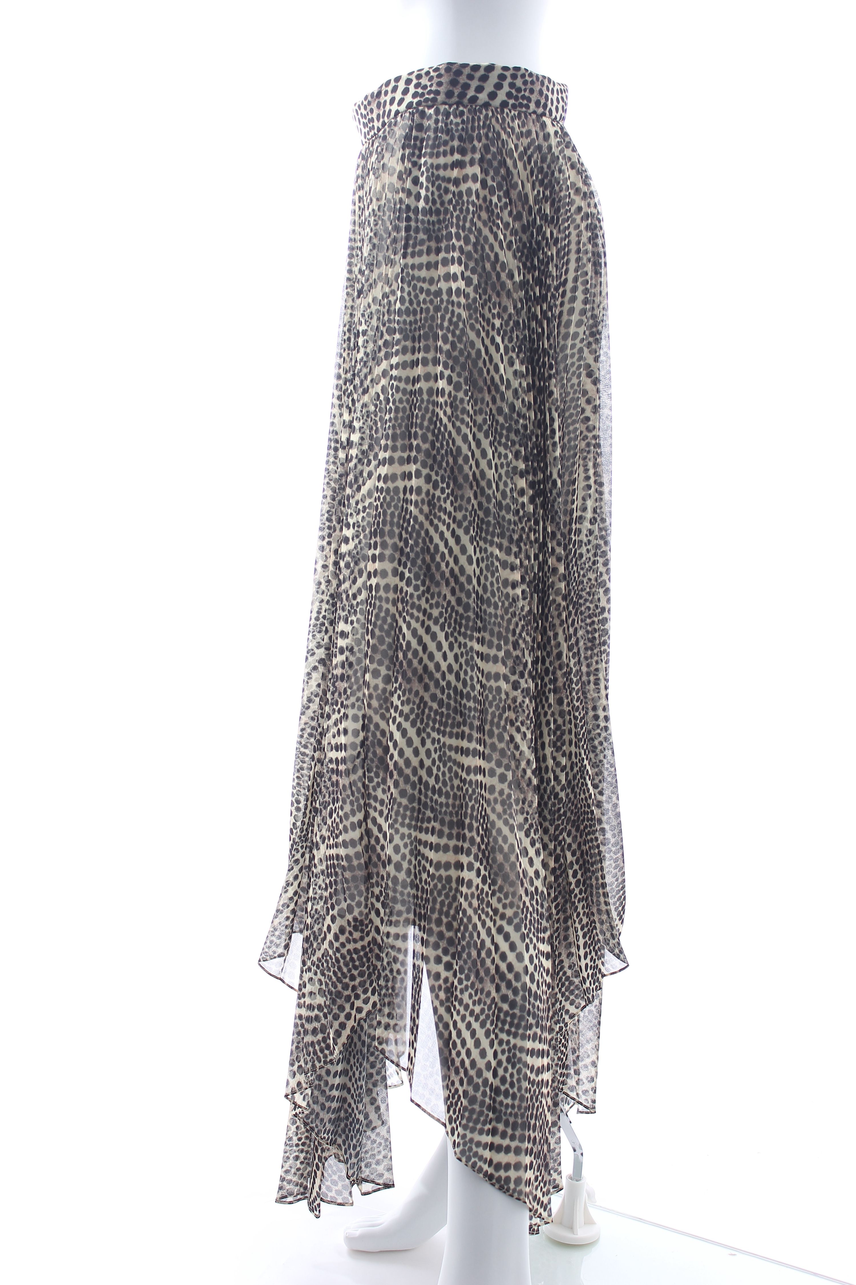 Preowned Isabel Marant Alena Printed Asymmetric Pleated Midi Skirt Size XS Neutral polyester/silk