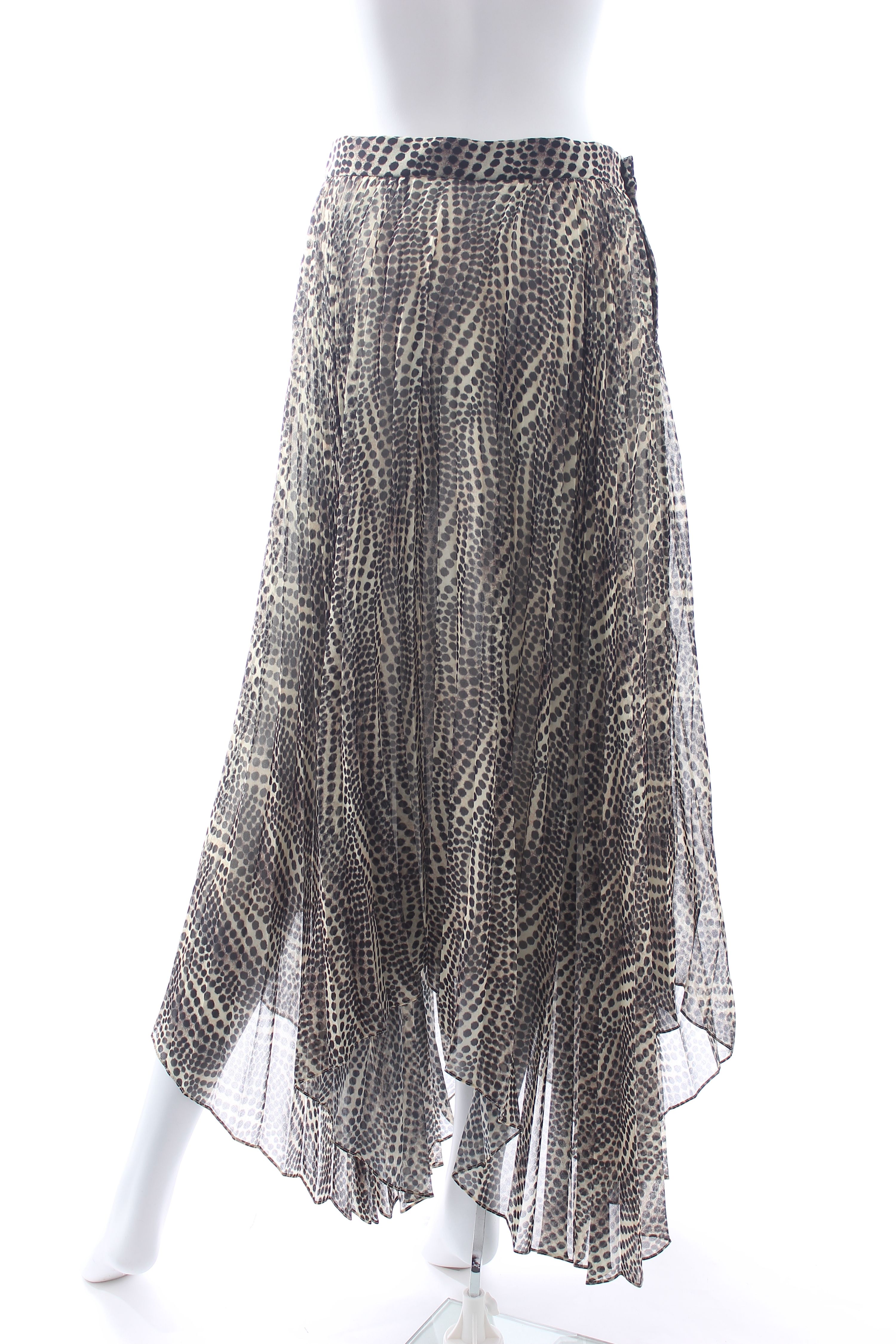 Preowned Isabel Marant Alena Printed Asymmetric Pleated Midi Skirt Size XS Neutral polyester/silk