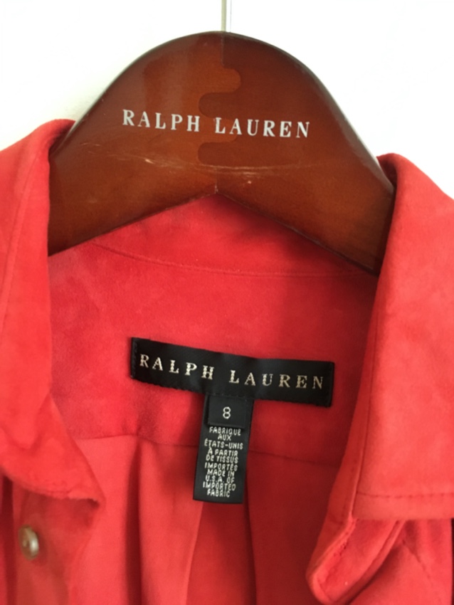 Preowned Ralph Lauren red suede jacket/coat Size M