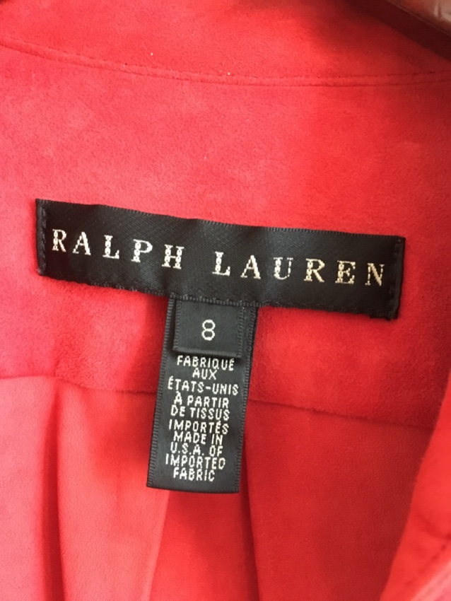 Preowned Ralph Lauren red suede jacket/coat Size M