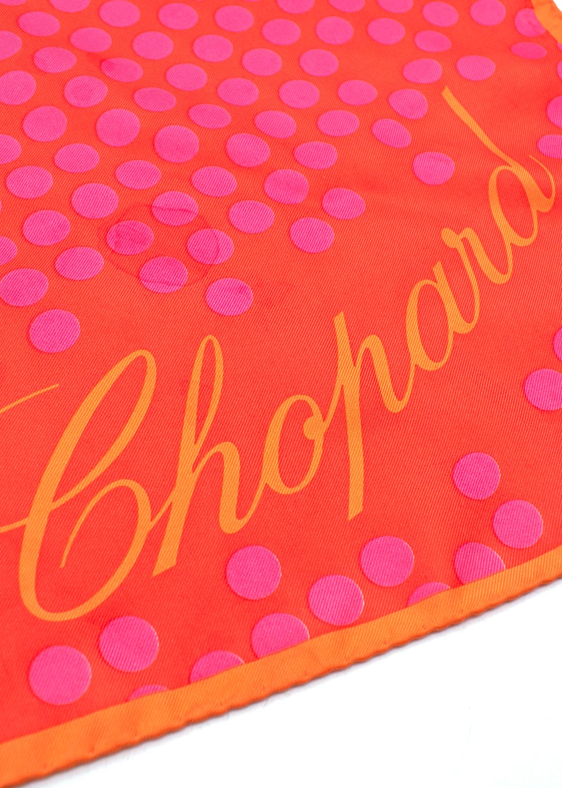 Preowned Chopard Orange and Pink Scarf silk