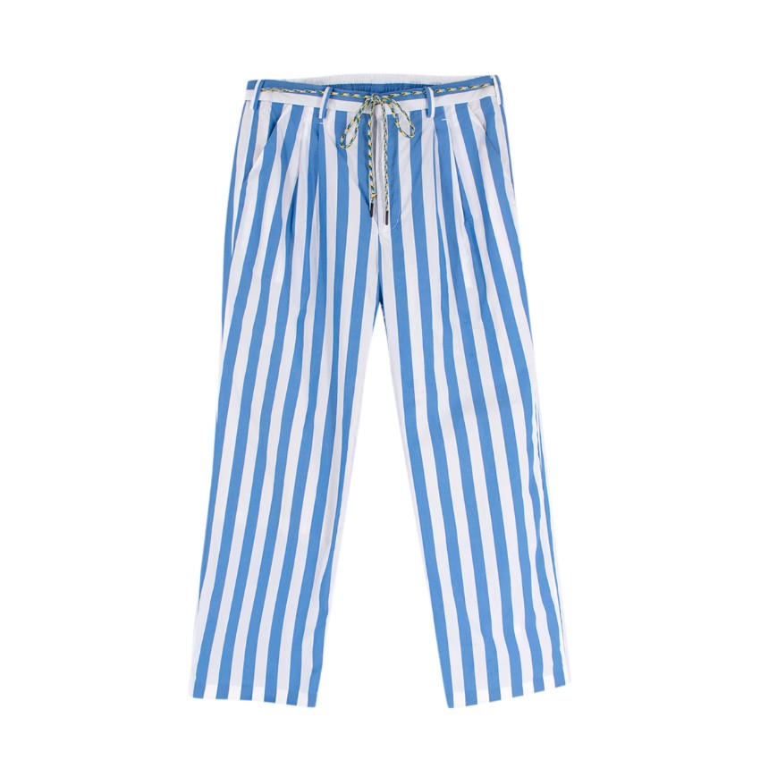 Men's Preowned Viktor  Rolf Mister Mister Blue  White Cotton Striped Trousers Size 30 Multi-Coloured / Stripes