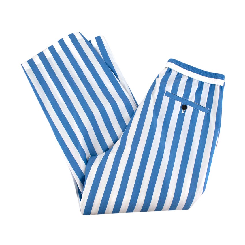 Men's Preowned Viktor  Rolf Mister Mister Blue  White Cotton Striped Trousers Size 30 Multi-Coloured / Stripes