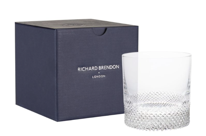 Men's Richard Brendon Diamond Double Old Fashioned Tumbler Glass crystal