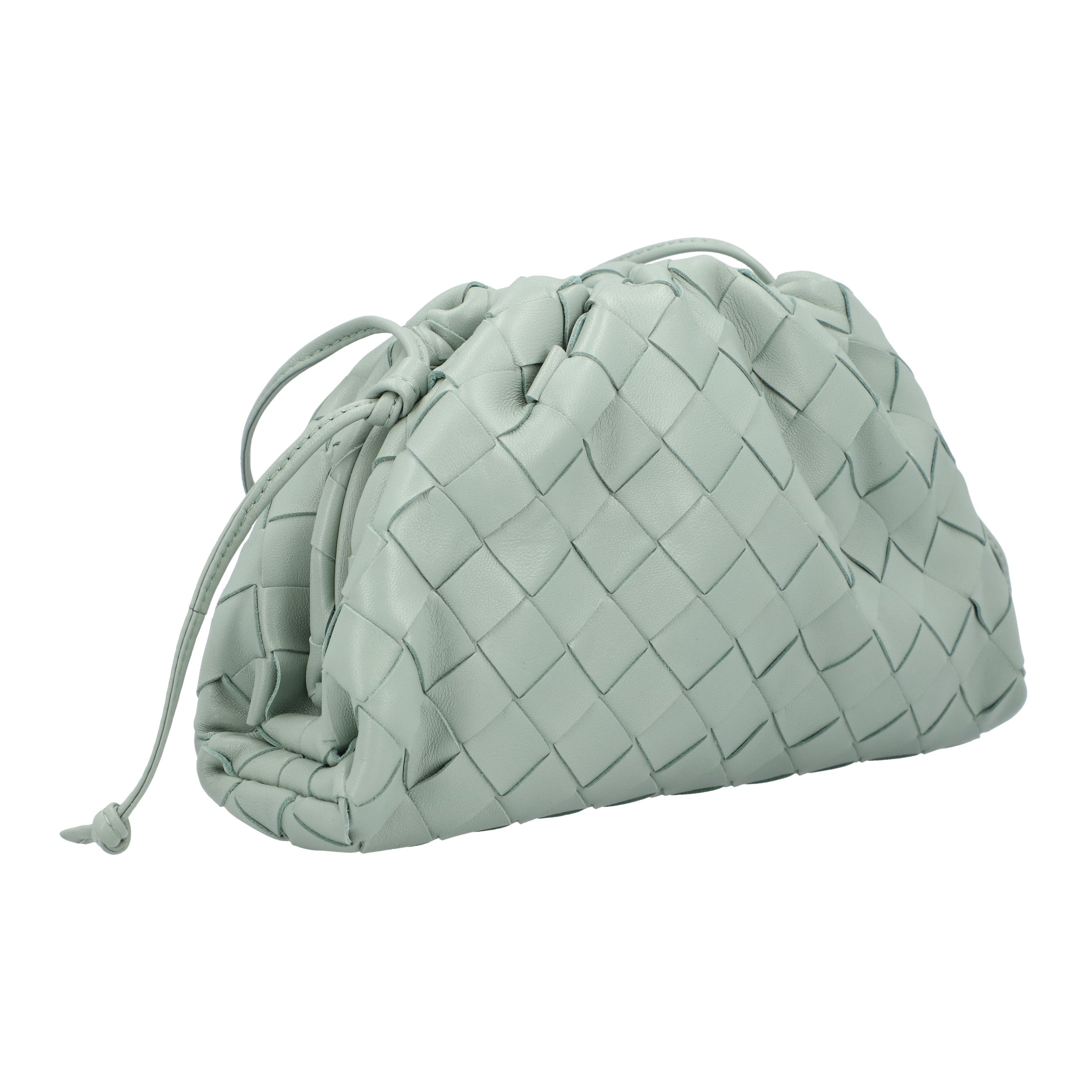 Bottega Veneta Mint Green Intrecciato  Mini Pouch green | green leather/lambskin leather