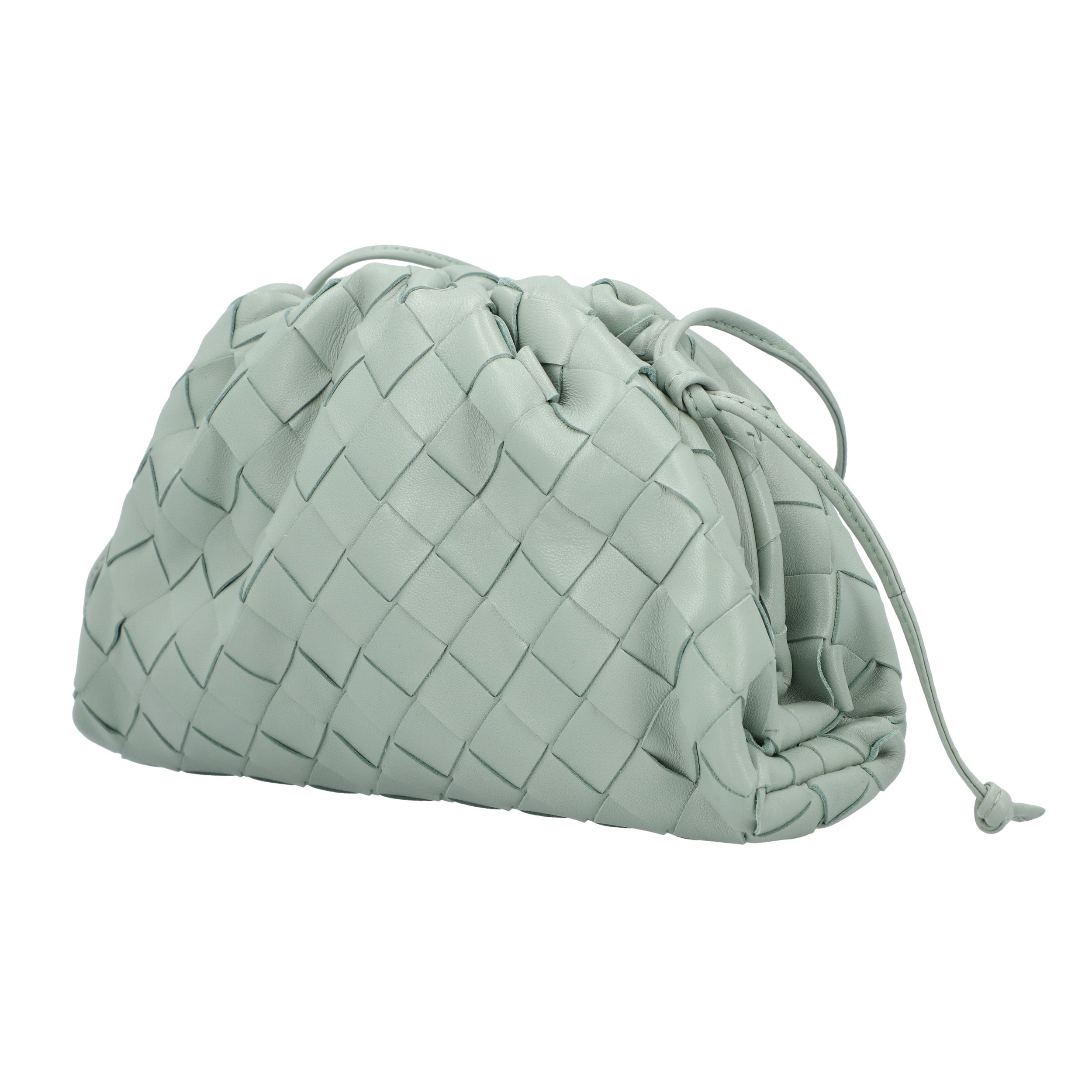 Bottega Veneta Mint Green Intrecciato  Mini Pouch green | green leather/lambskin leather