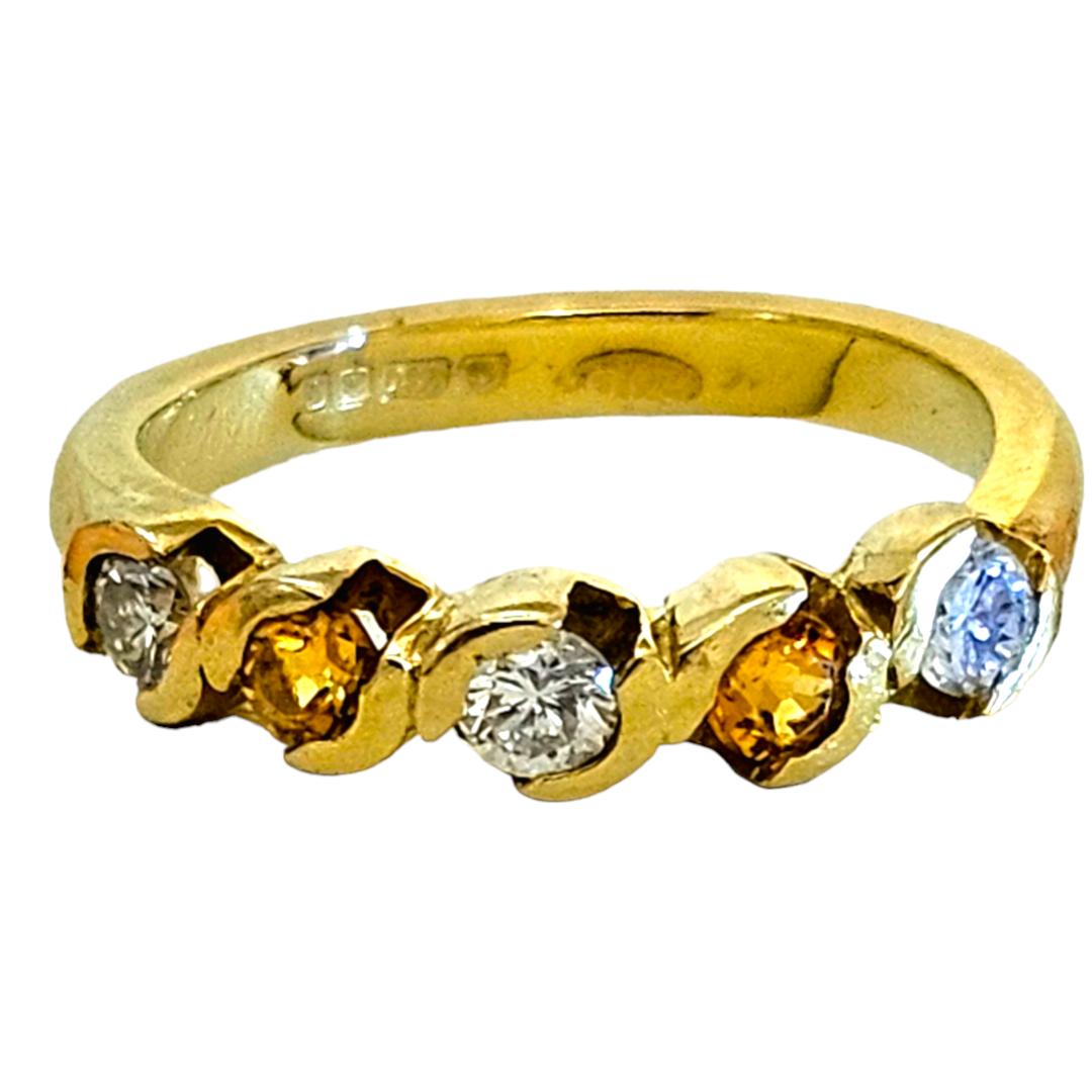 Bespoke 18ct Gold Diamond and Citrine Eternity Ring