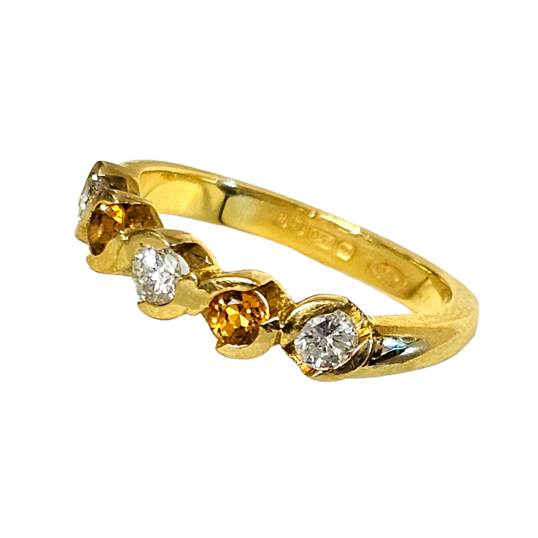 Bespoke 18ct Gold Diamond and Citrine Eternity Ring