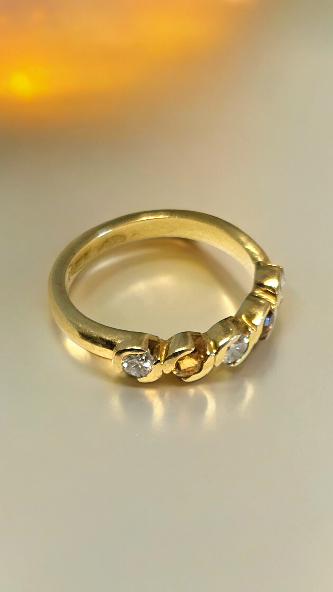 Bespoke 18ct Gold Diamond and Citrine Eternity Ring