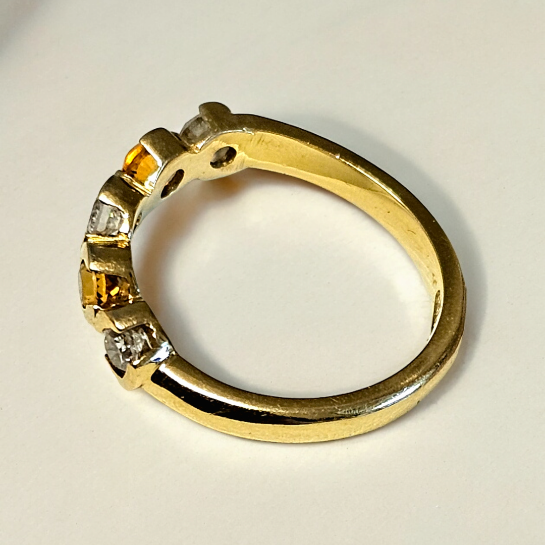 Bespoke 18ct Gold Diamond and Citrine Eternity Ring