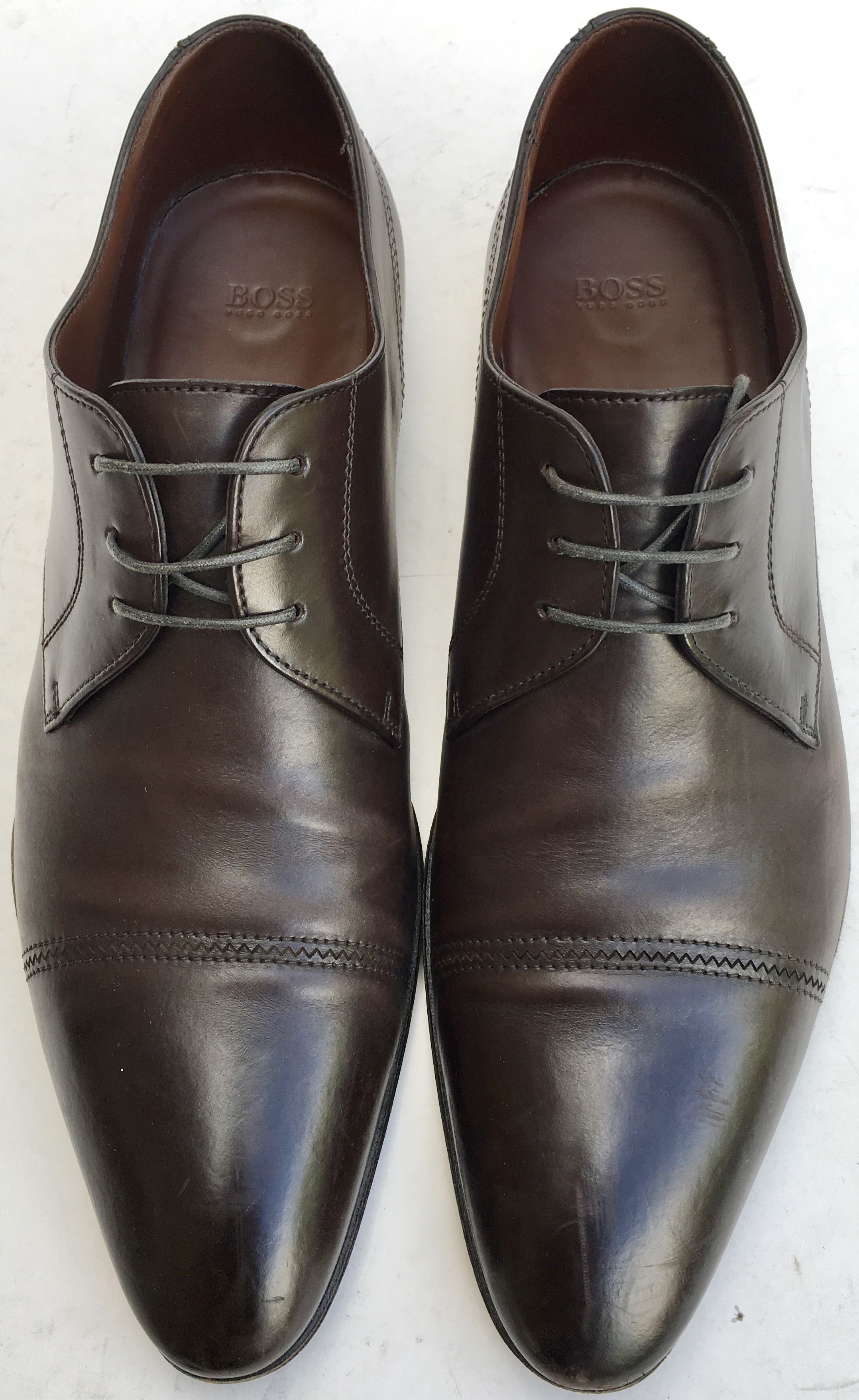 Men's Preowned Hugo Boss brogues Size 43 Tan/Brown leather