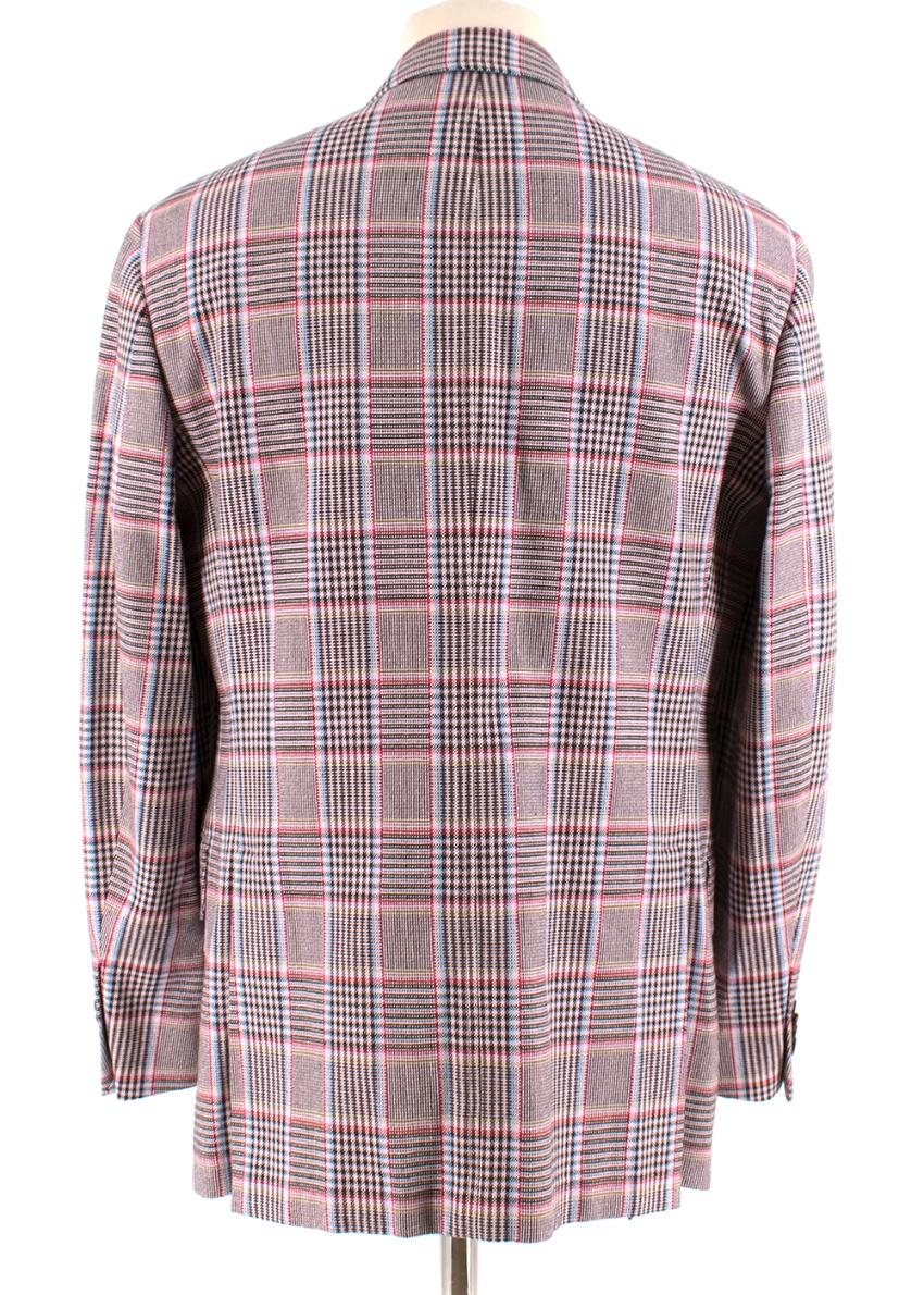 Etro Pink Checked Single Breasted Jacket Size L