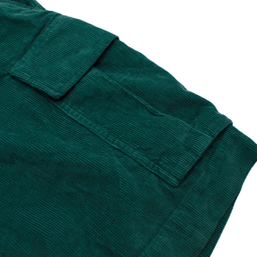 Men's Preowned MAN 1924 Emerald Green Cotton Corduroy Cargo Shorts Size 30