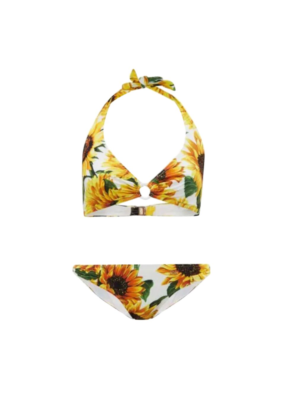 Dolce  Gabbana Sunflower Print Halter Bikini Size S Multicolour nylon/elastane