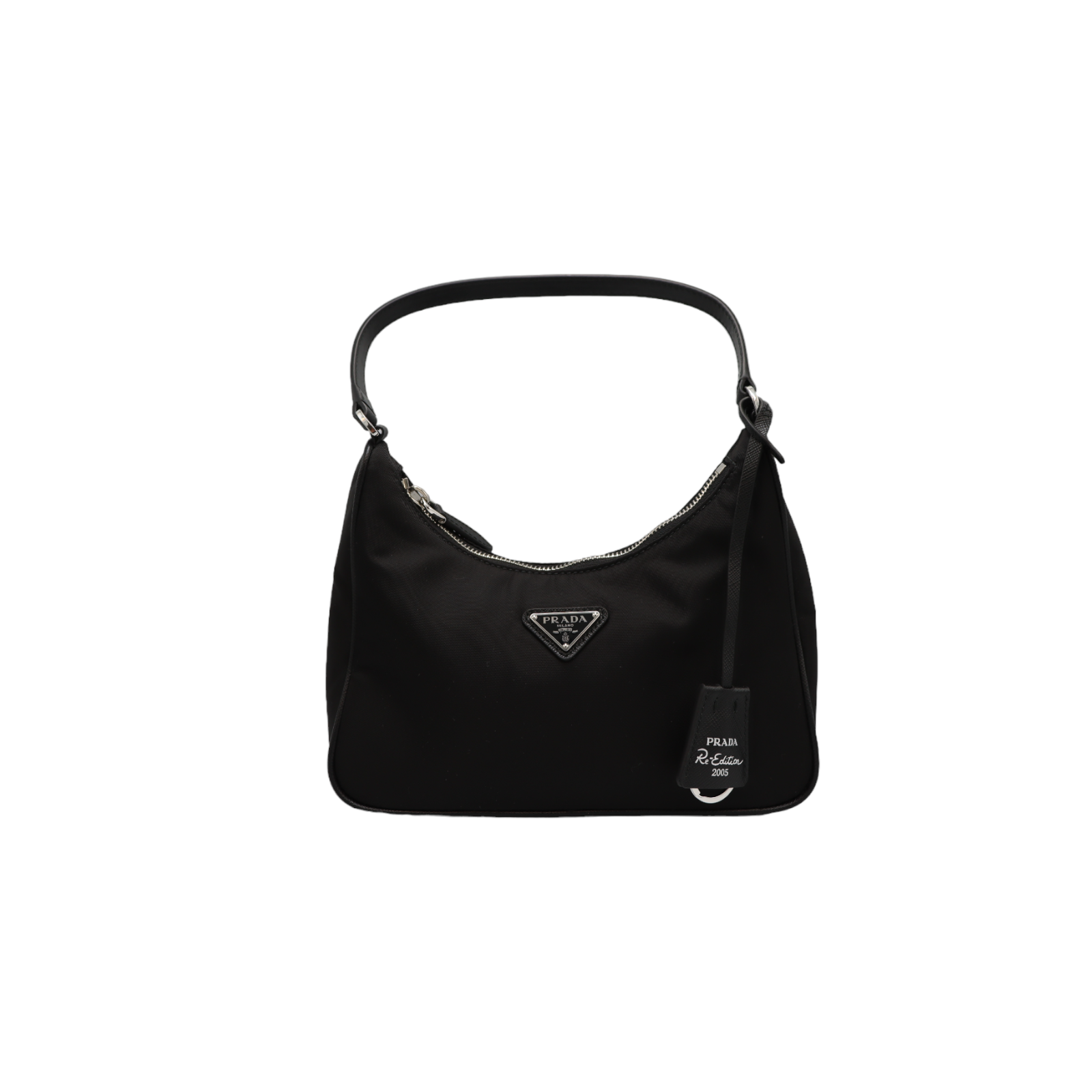 Preowned Prada Black Re-edition Top Handle Bag nylon