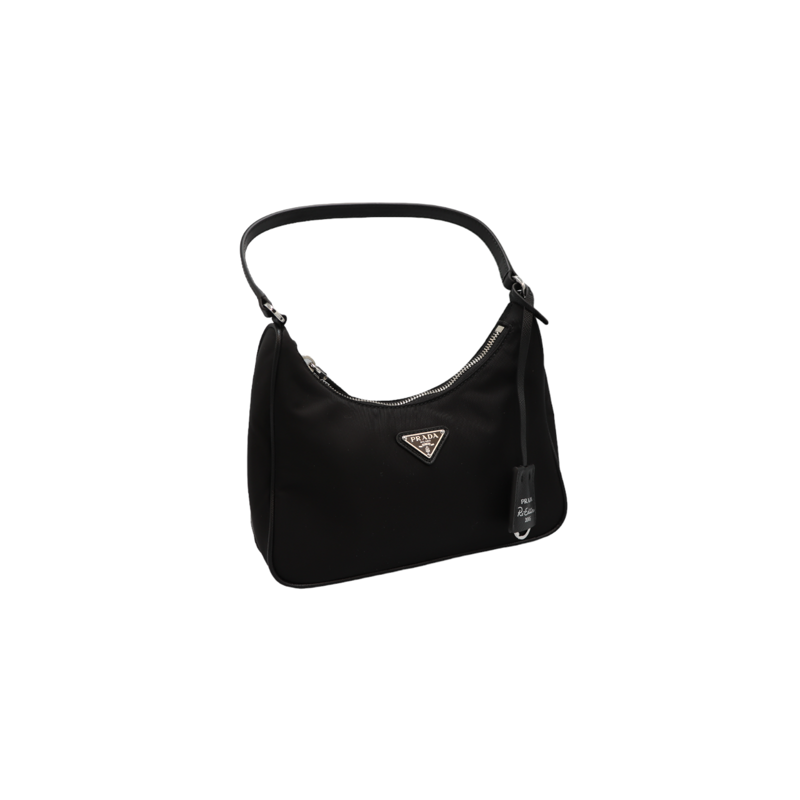 Preowned Prada Black Re-edition Top Handle Bag nylon