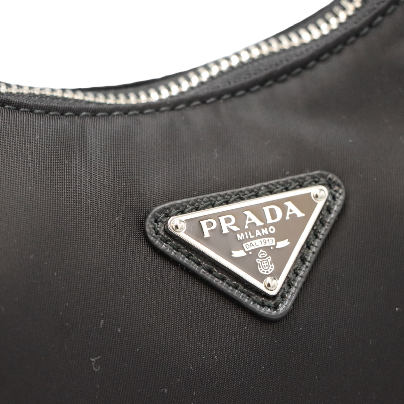 Preowned Prada Black Re-edition Top Handle Bag nylon