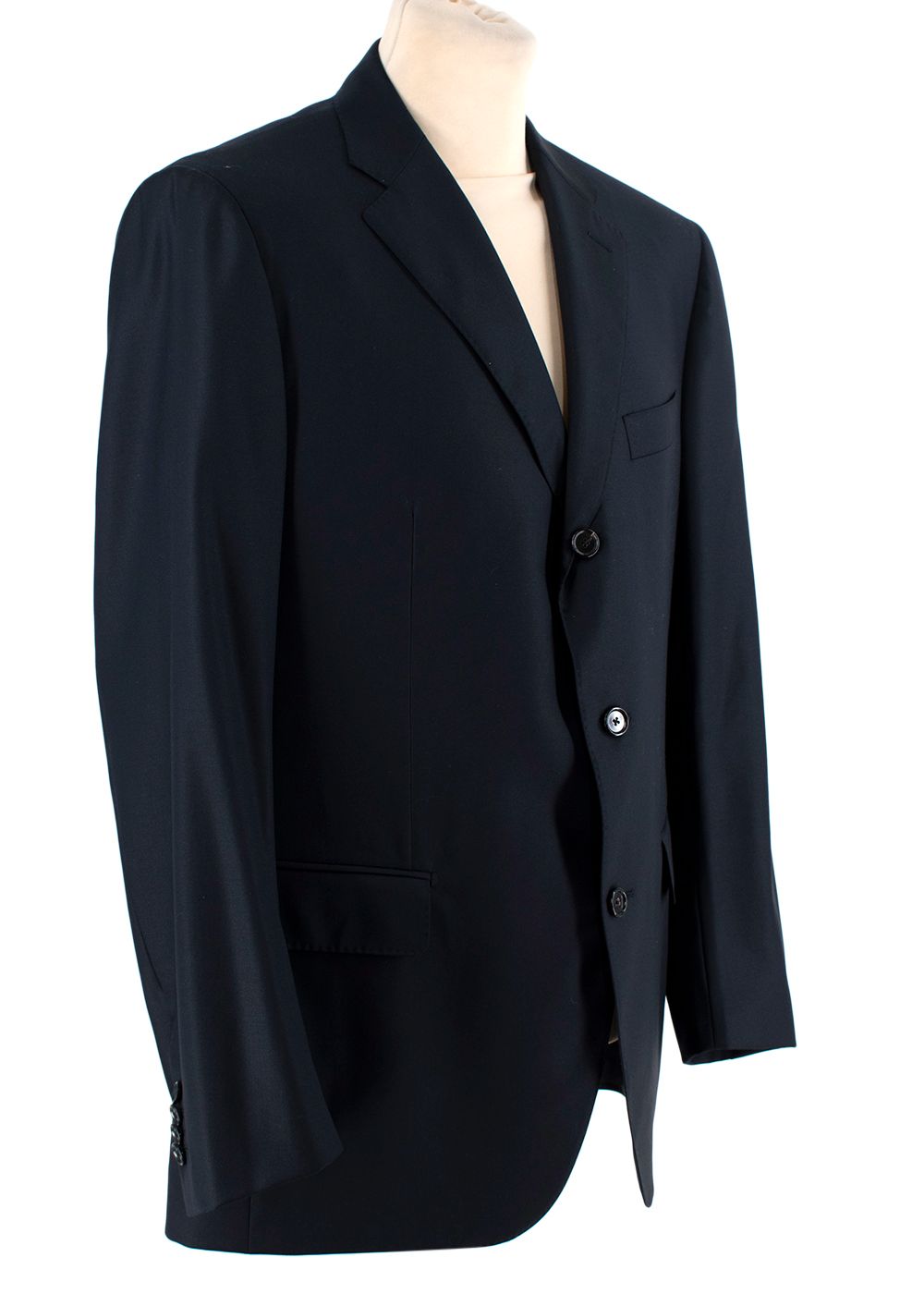 Men's Preowned Boggi Dark Navy Fine Wool Suit Size 38