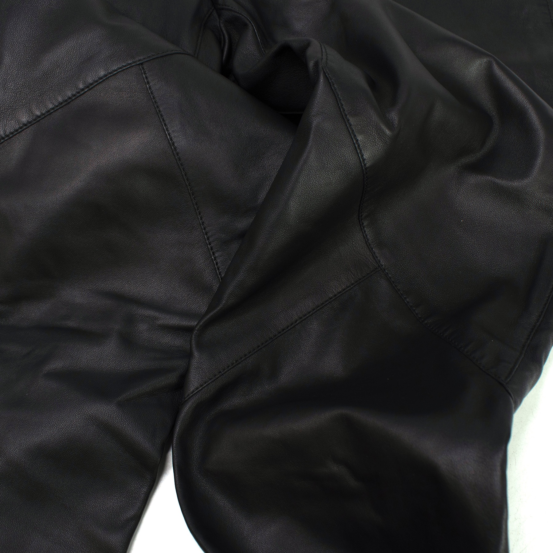 Hermes Black Lambskin Leather Leggings Size S