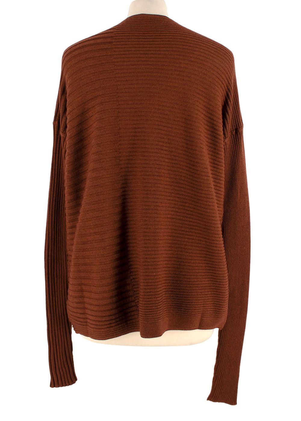 Loro Piana Burnt Orange Ribbed Cashmere Jumper Size L