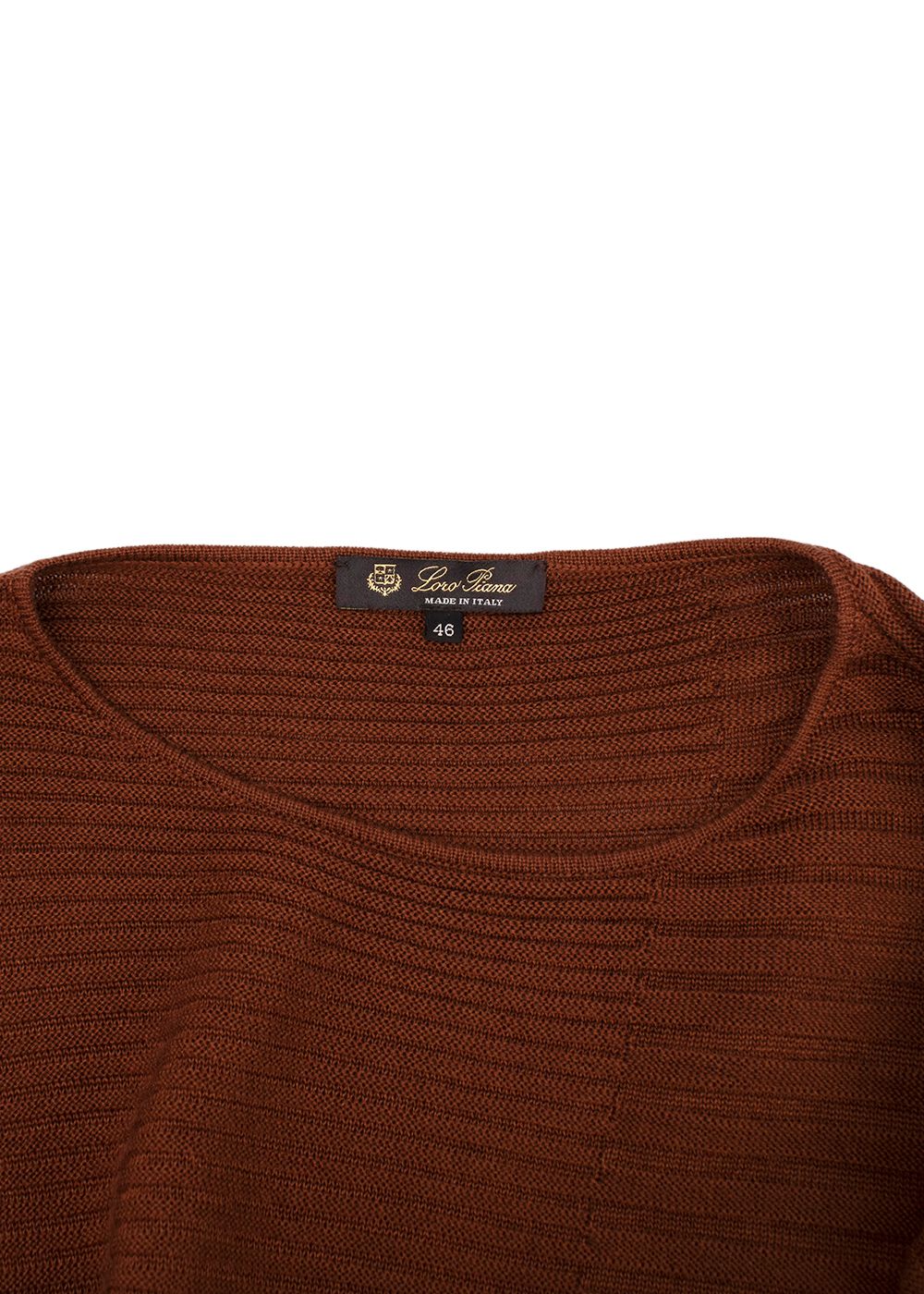 Loro Piana Burnt Orange Ribbed Cashmere Jumper Size L